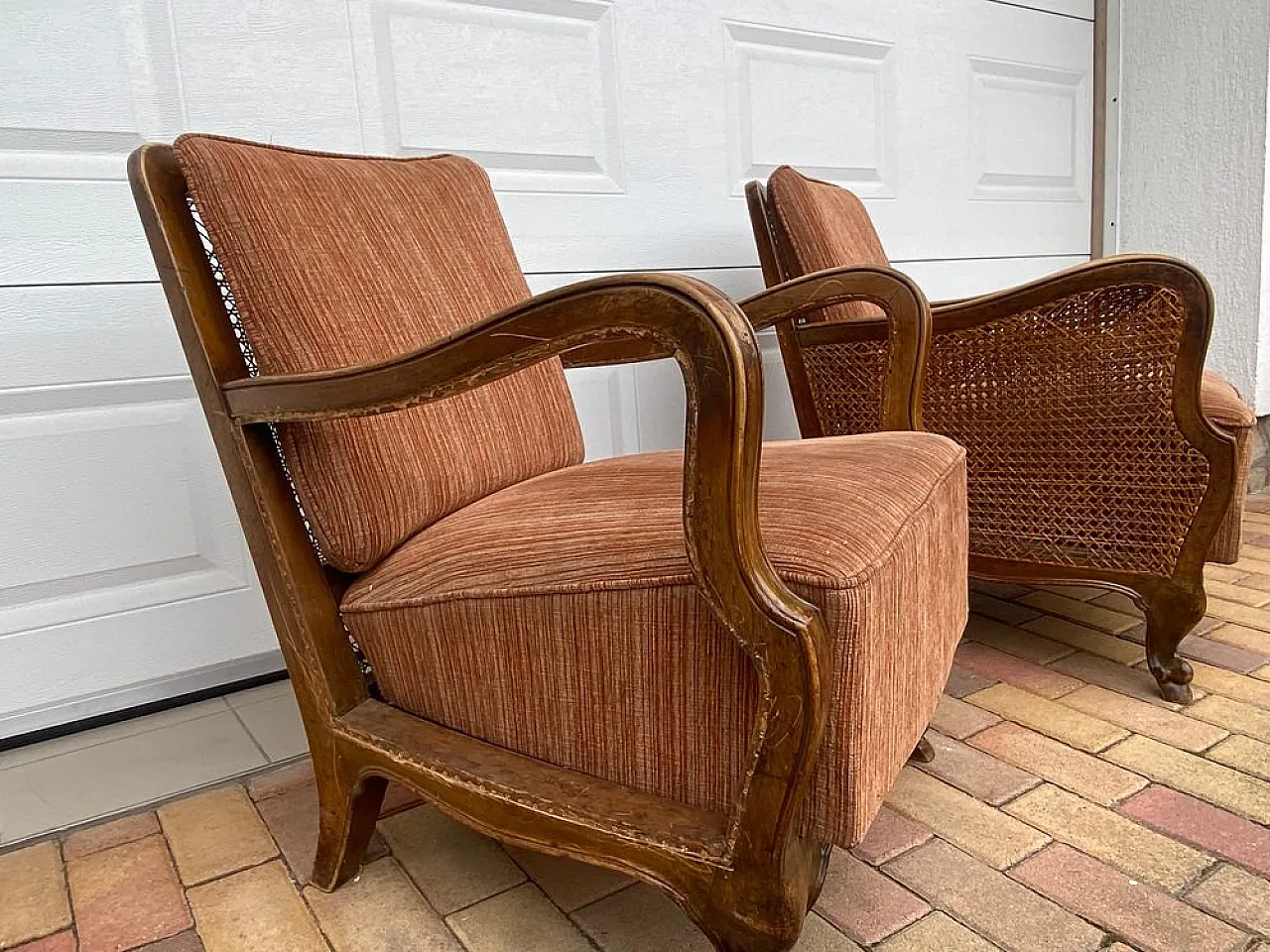 Pair of lounge chairs in wood, 1920s 5