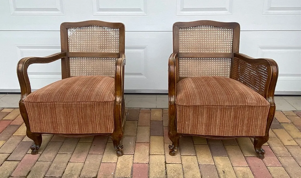 Pair of lounge chairs in wood, 1920s 6