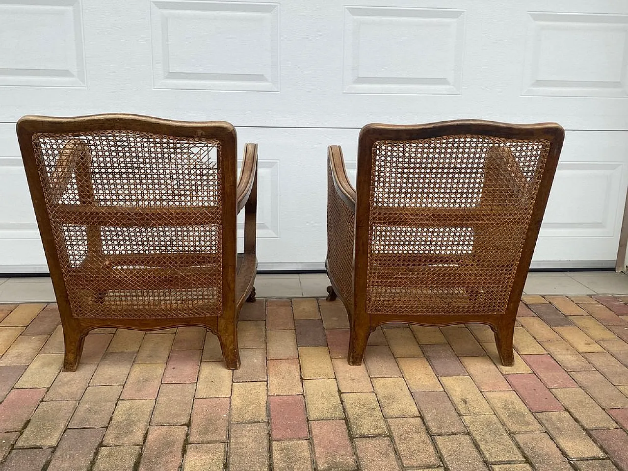 Pair of lounge chairs in wood, 1920s 9
