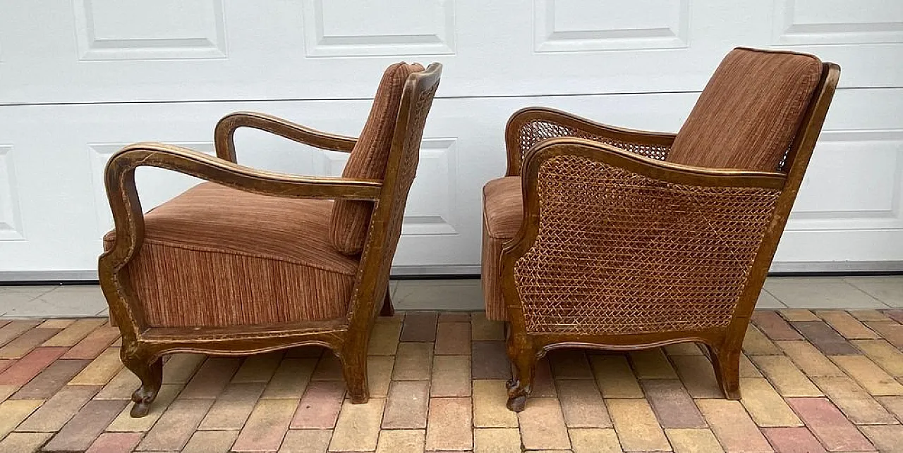 Pair of lounge chairs in wood, 1920s 10
