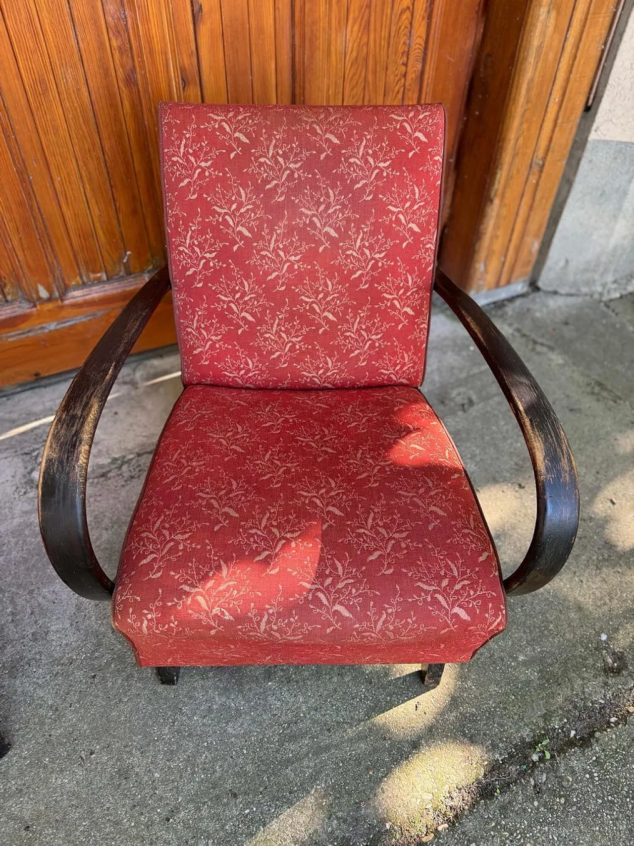 Coppia di poltrone rosse di Jindrich Halabala per Up Zavody, anni '30 4