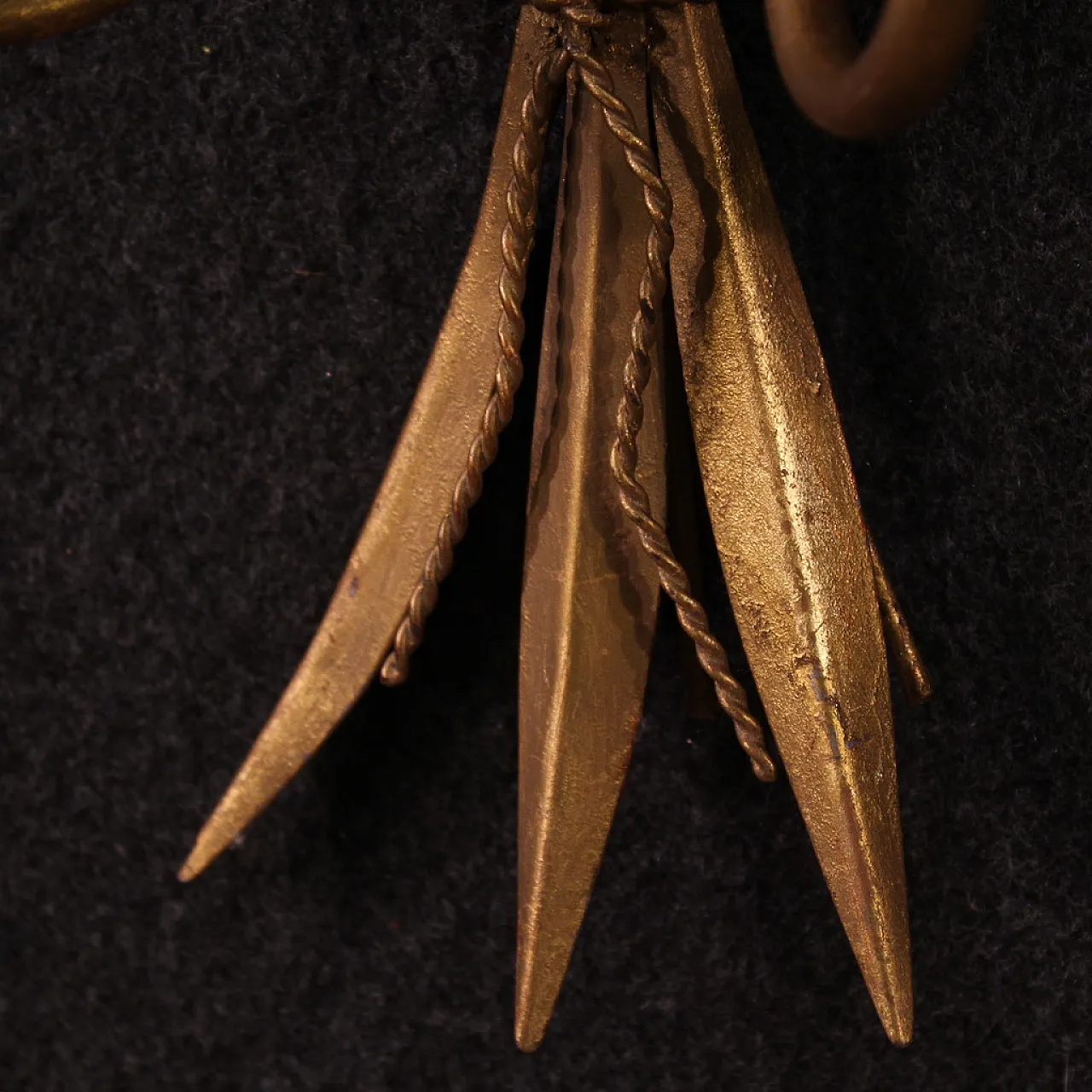 Pair of French gilded iron wheat appliques, 20th century 4