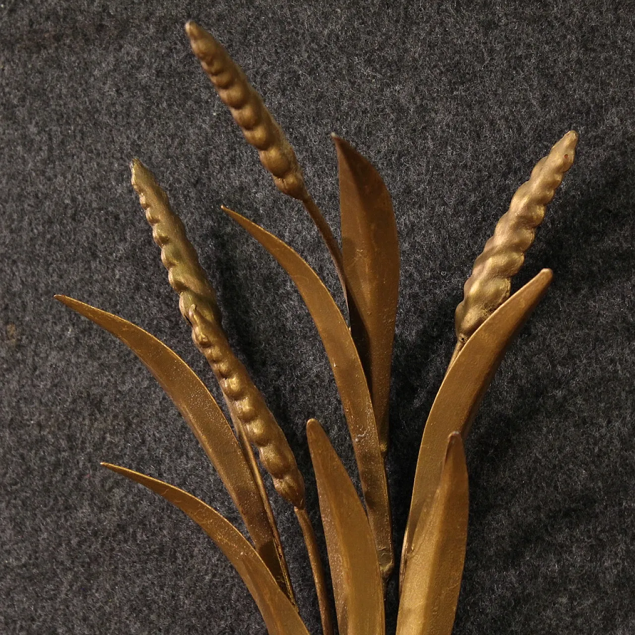 Pair of French gilded iron wheat appliques, 20th century 6