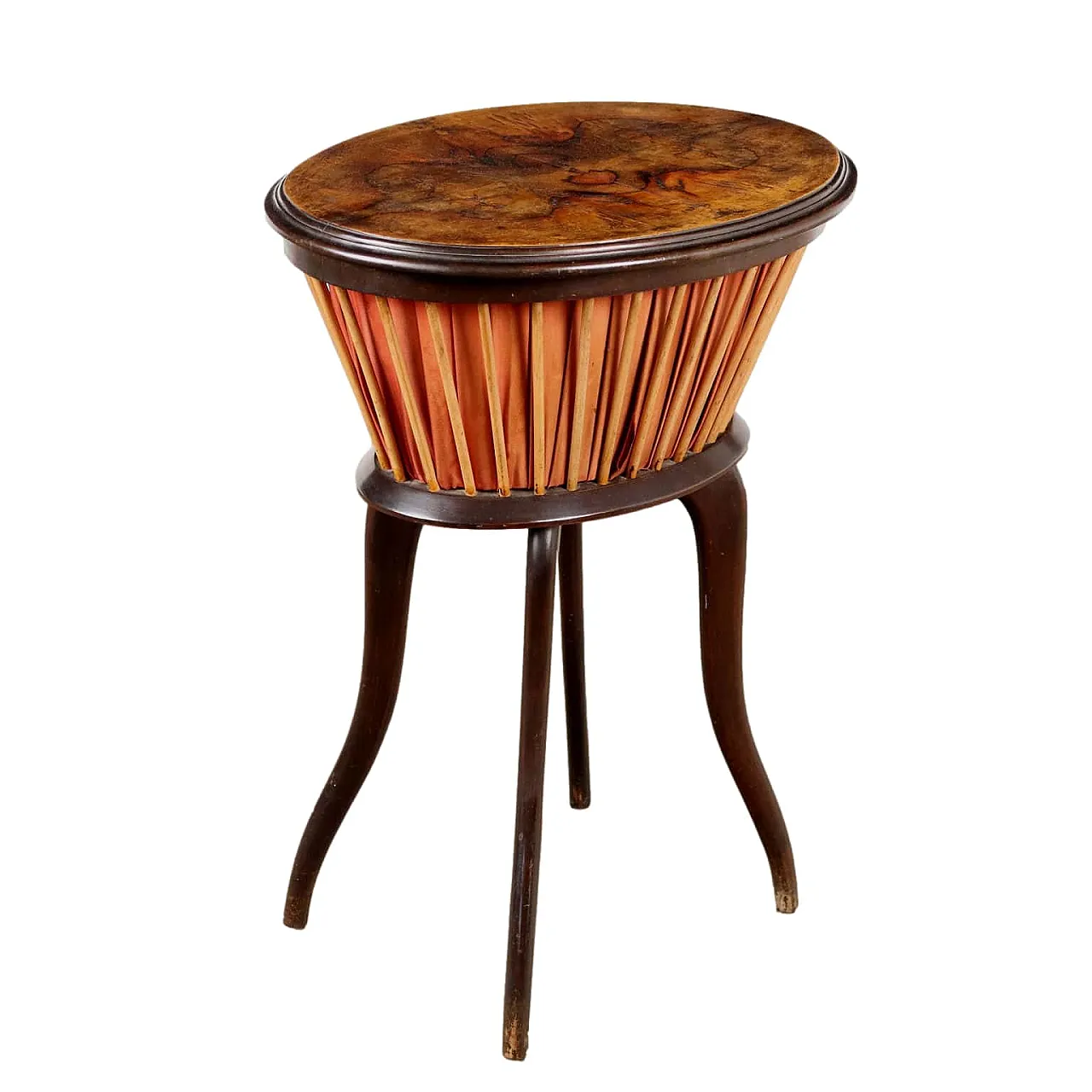 Art Deco coffee table in ebonised wood and briarwood, 1930s 1