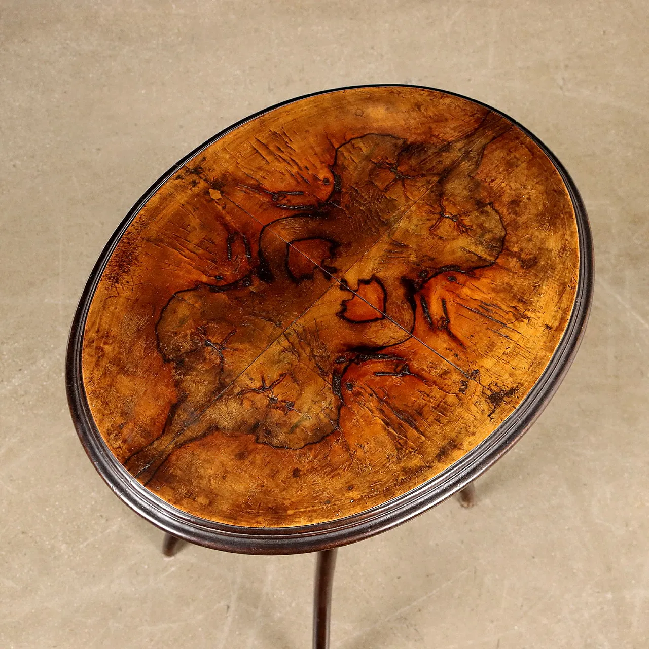Art Deco coffee table in ebonised wood and briarwood, 1930s 3