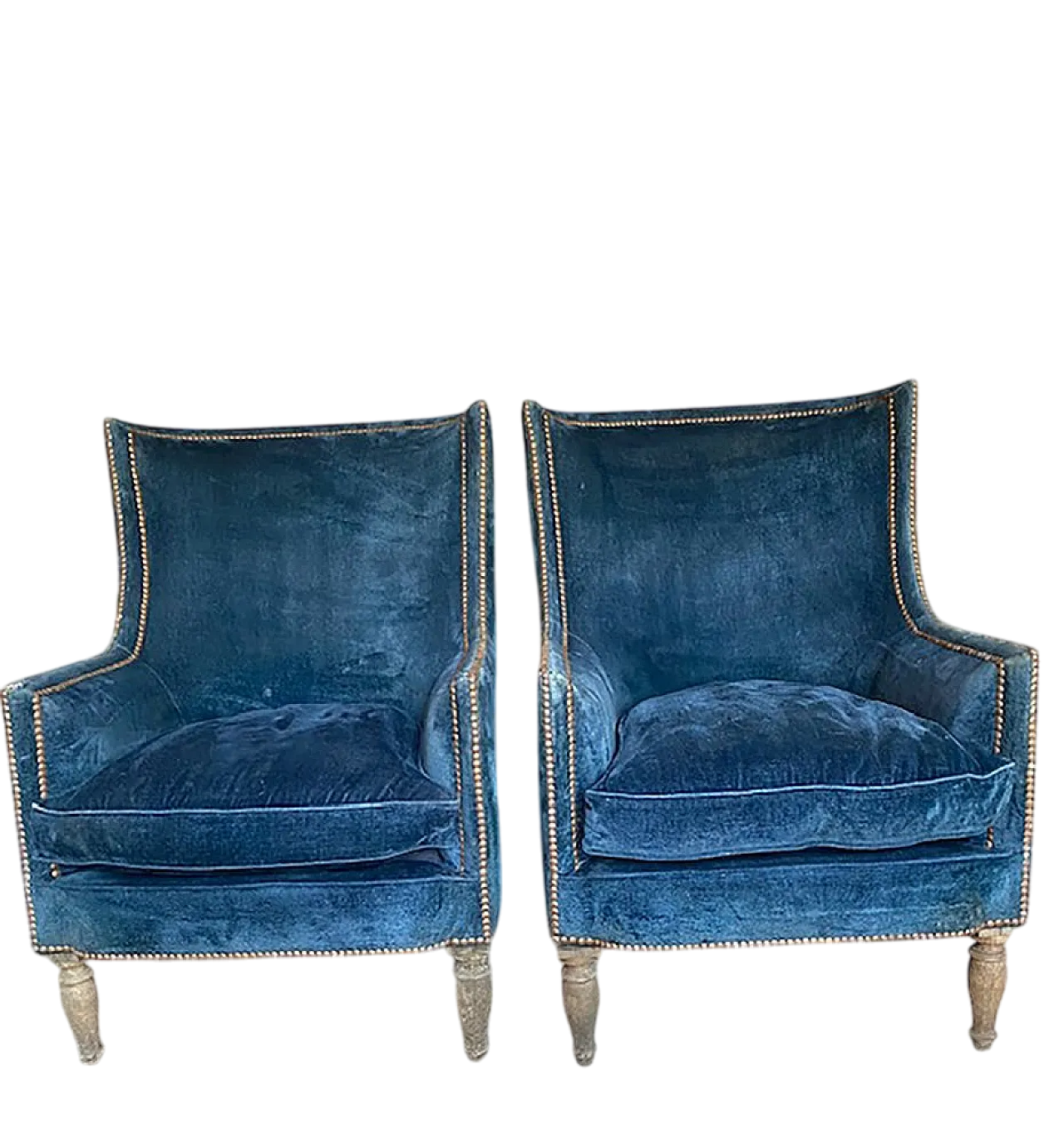 Pair of Art Deco armchairs in walnut, 1920s 5