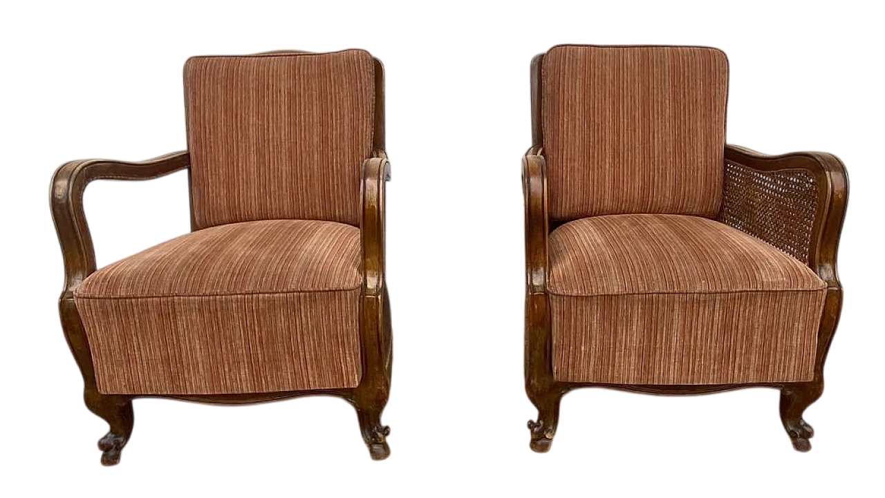 Pair of lounge chairs in wood, 1920s 11