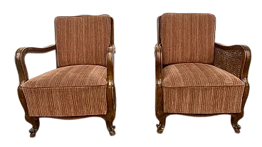 Pair of lounge chairs in wood, 1920s