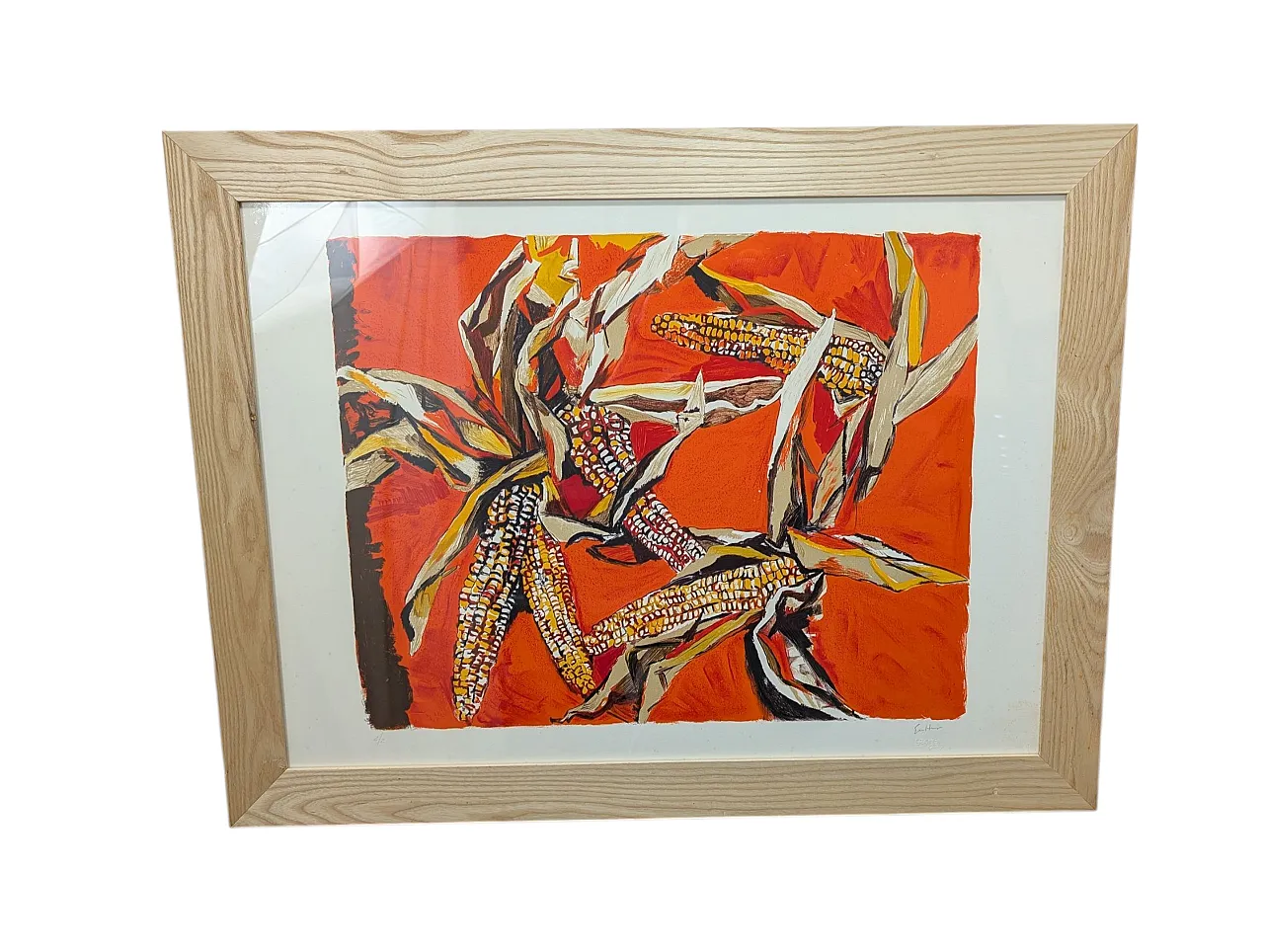 Litografia Renato Guttuso Pannocchie di Granoturco, 1984 1