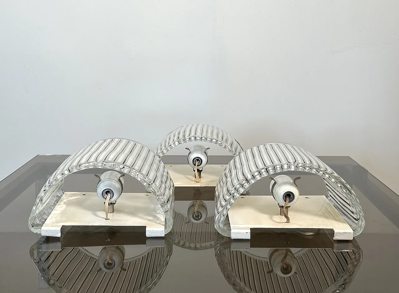 3 Appliques in vetro di Fratelli Toso, anni '70 8