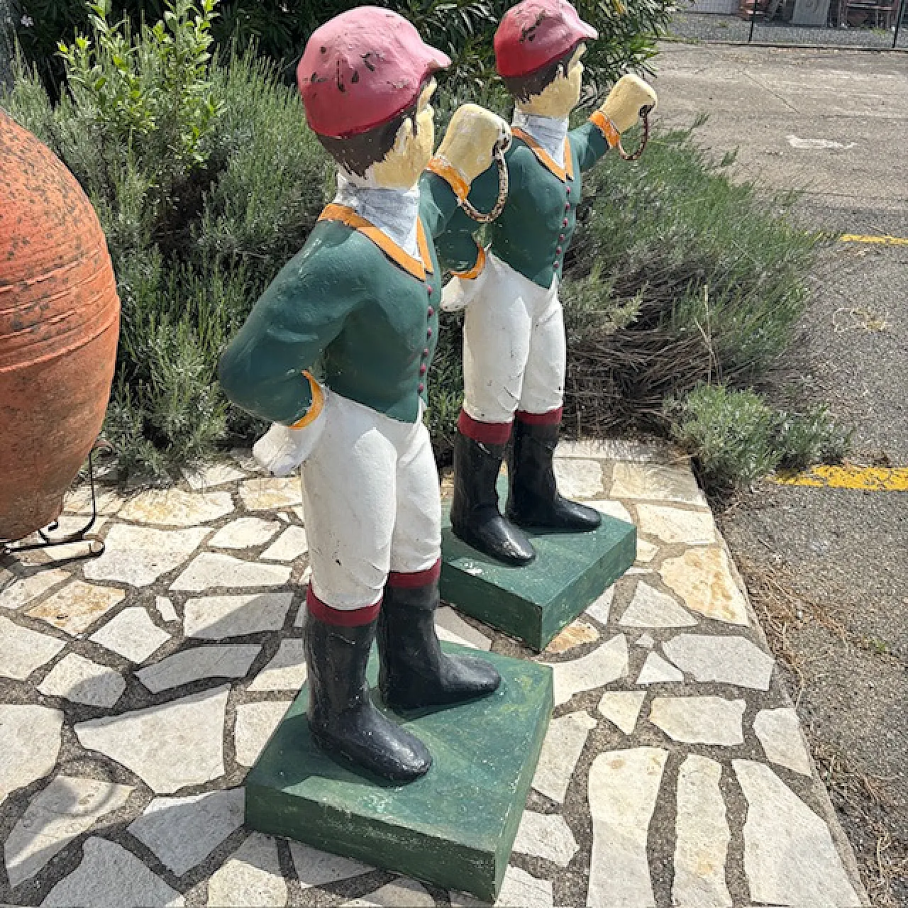 Pair of cast iron riders sculptures made in the USA, 20th century 6