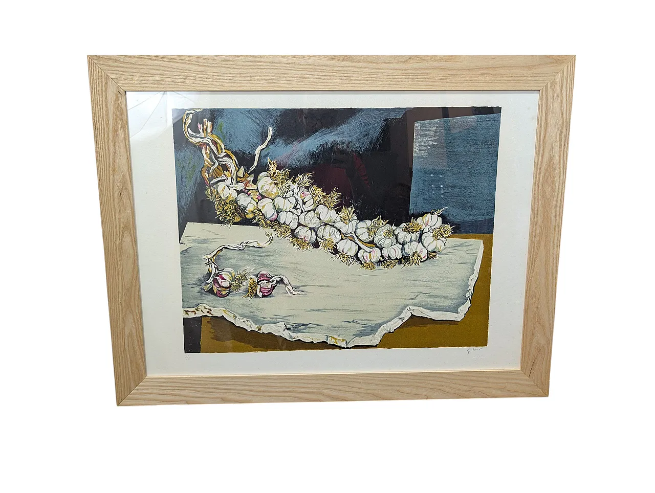 Litografia Renato Guttuso Treccia d'aglio, anni '80 1