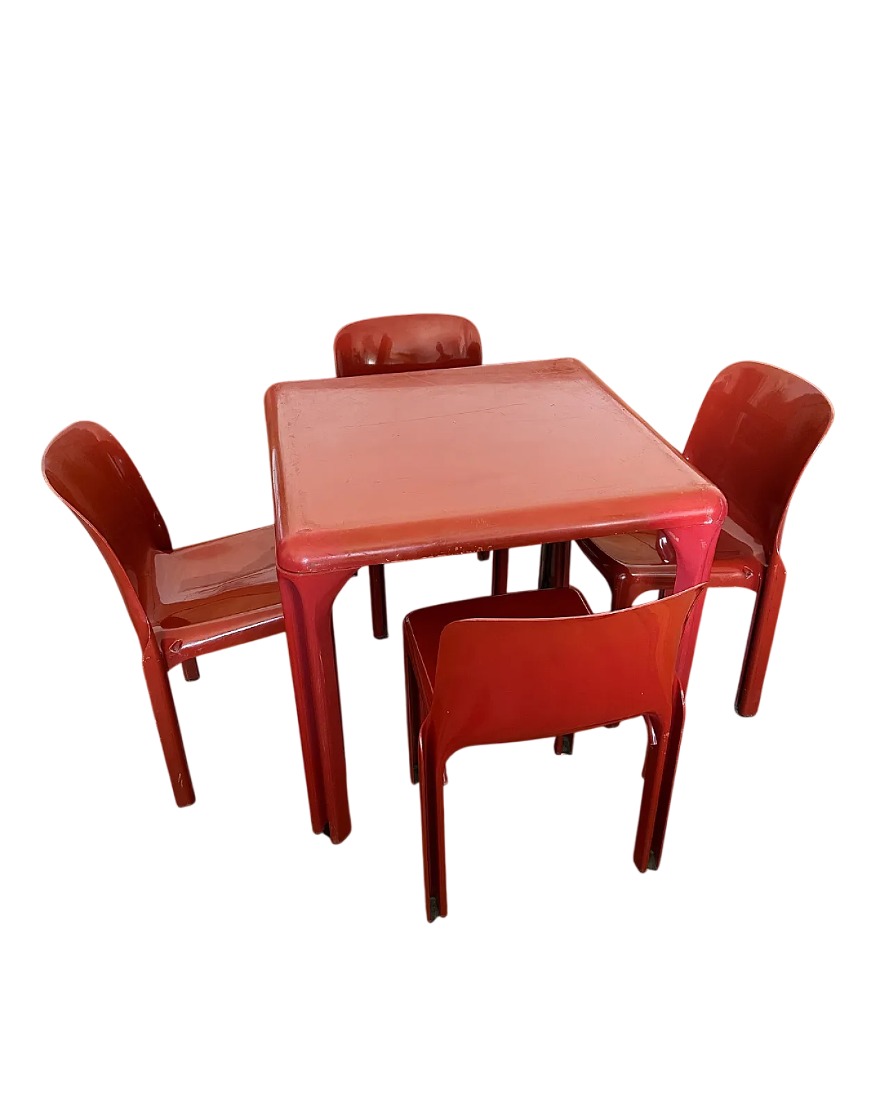 Tavolo con 4 sedie Selene di Vico Magistretti per Artemide, anni '60 38