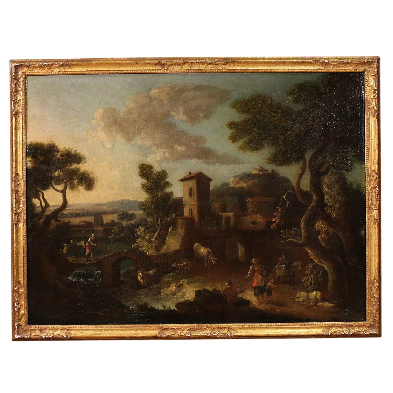Country landscape with fig, oil on canvas, 17th century 16