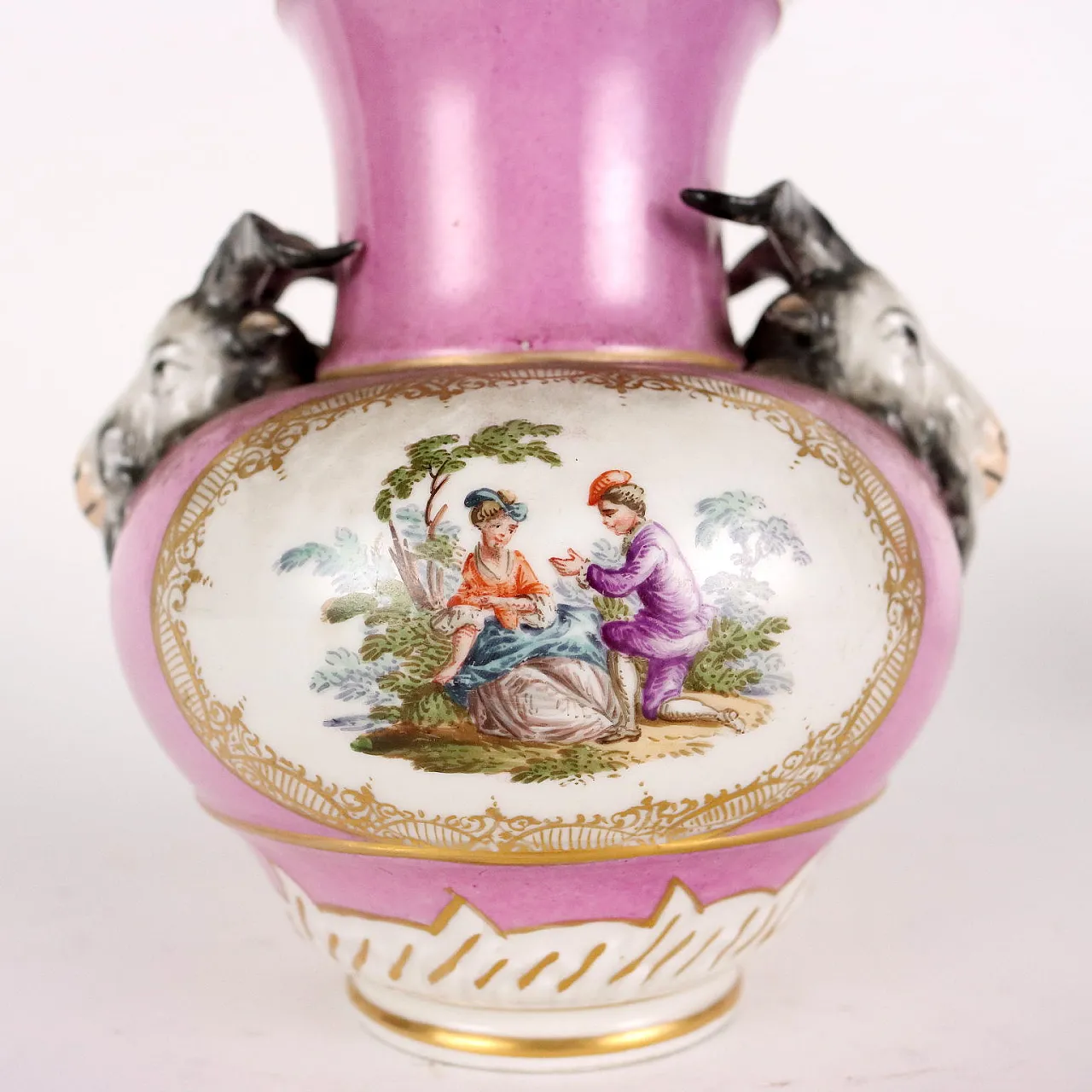 Coppia di vasi in porcellana policroma di KPM Berlin, inizio '800 5