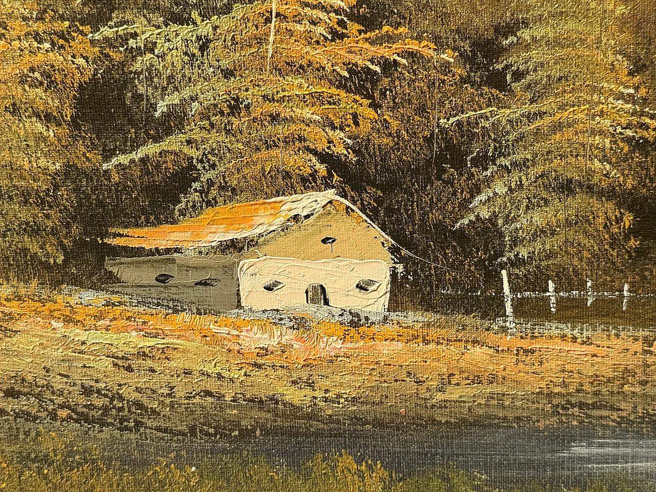 Oil painting on canvas mountain landscape by Castelli, 1984 4