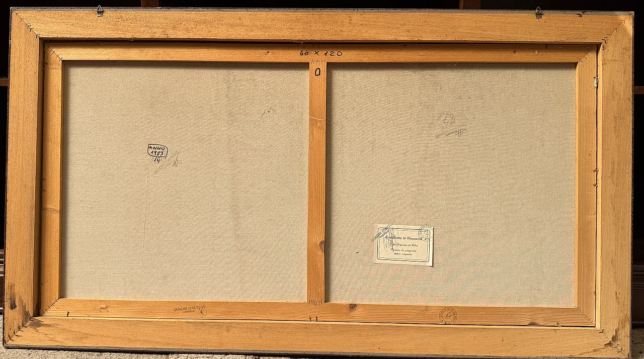 Oil painting on canvas mountain landscape by Castelli, 1984 8