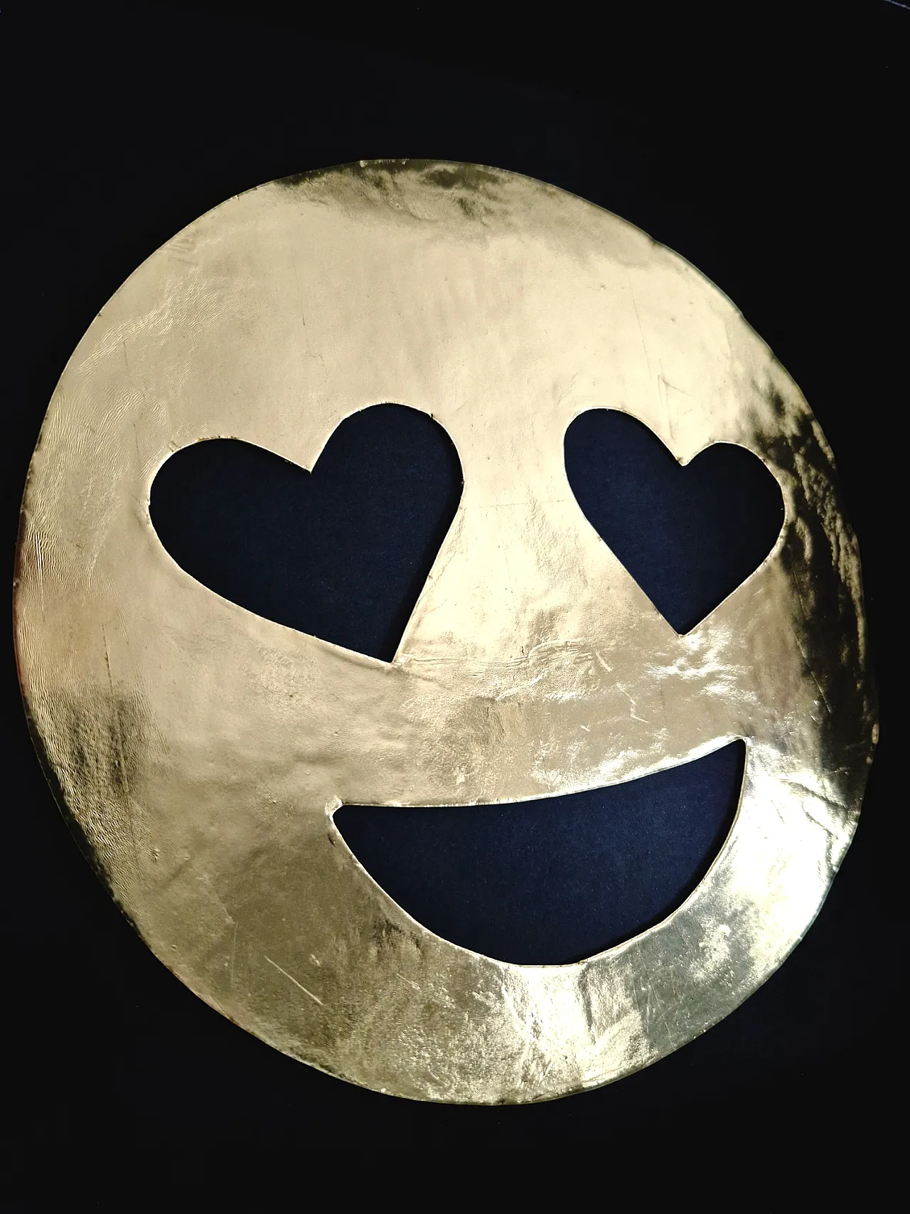 Smiley in Love emoticon 23kt gold plated in frame PopArt 2