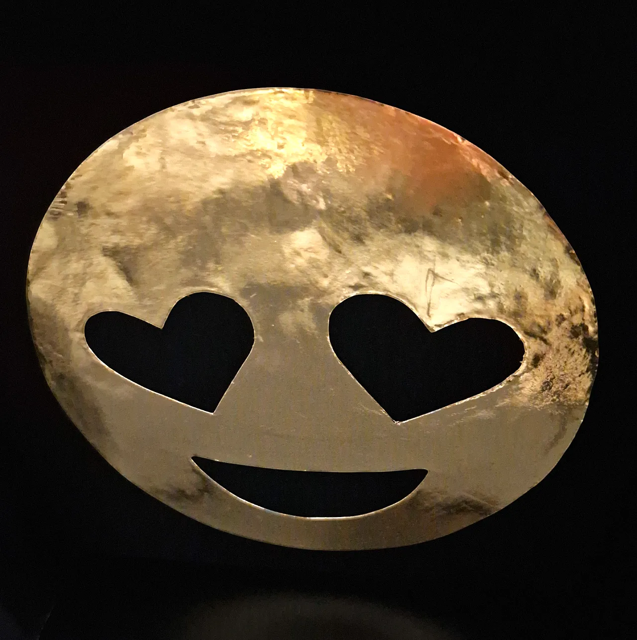 Smiley in Love emoticon 23kt gold plated in frame PopArt 4