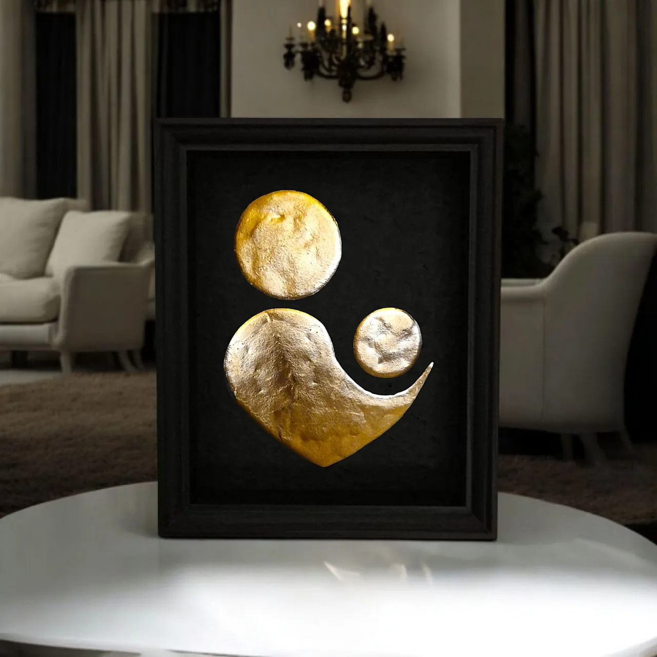 Parental Love 23kt gold plated artwork in frame PopArt collection 8
