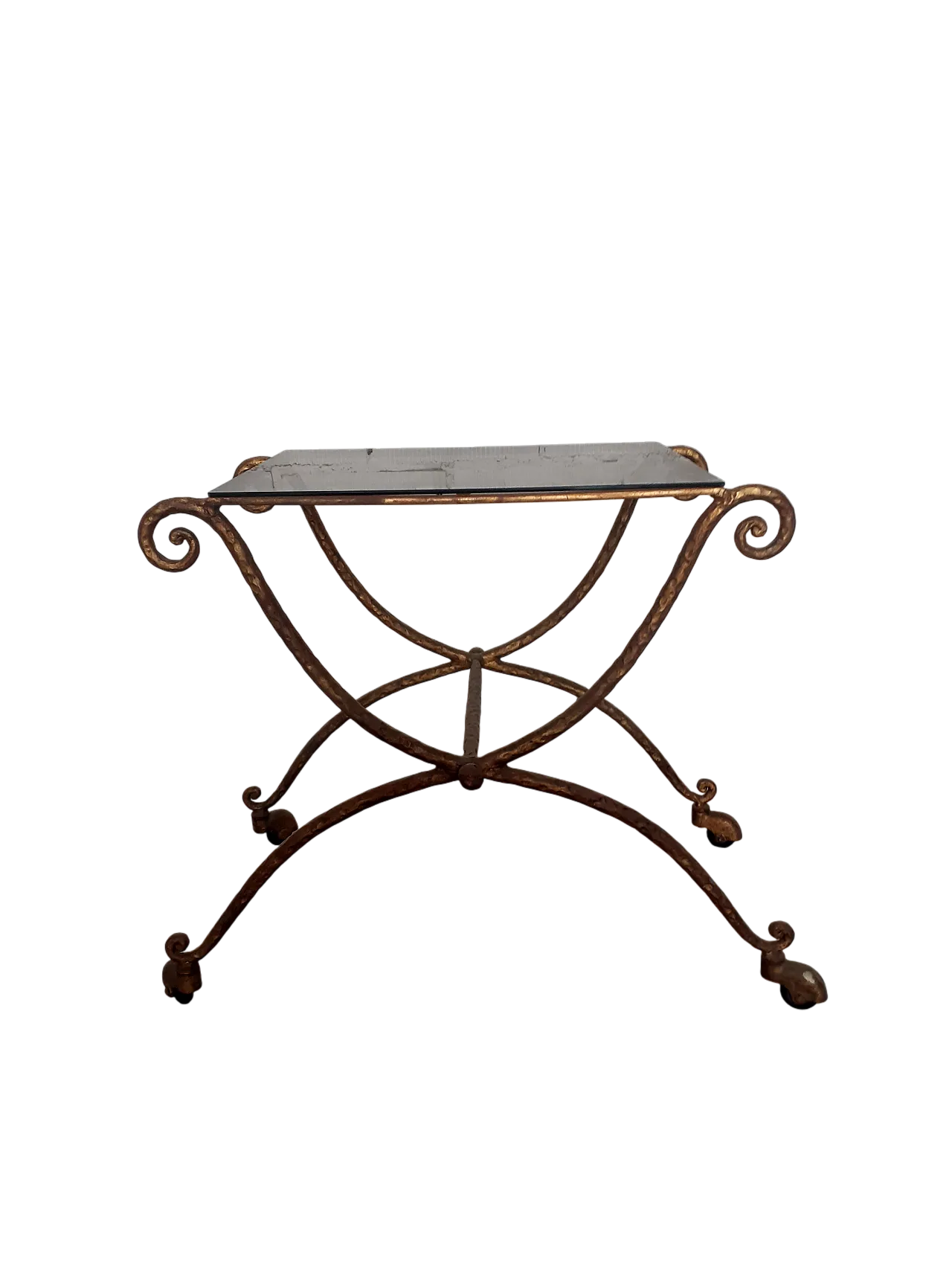 Brass and smoked glass coffee table by Pier Luigi Colli, 1950s 8