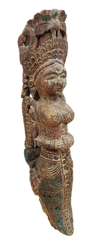 Wooden Indian deity statue, 19th century