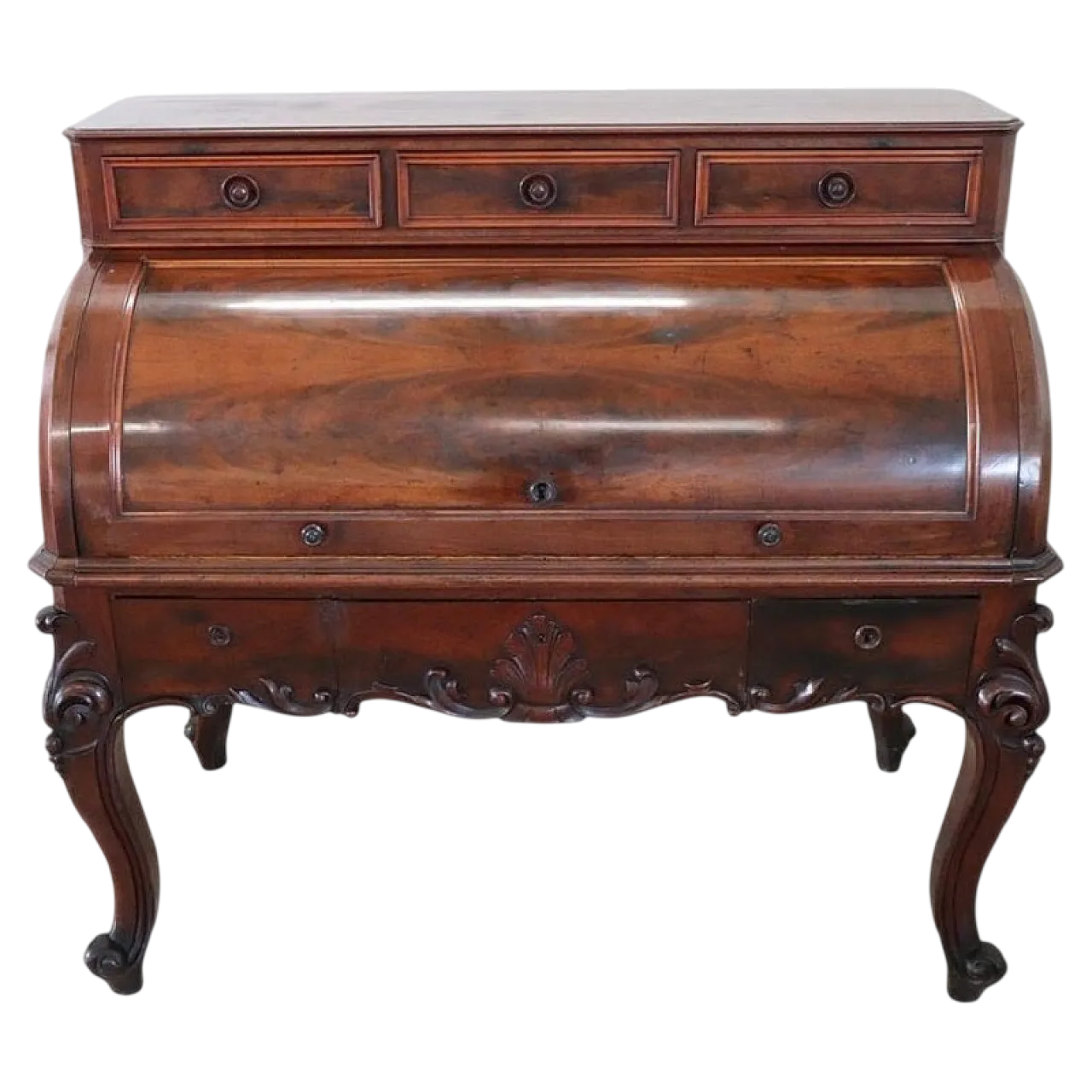 Imposing roller desk in walnut, '800 15