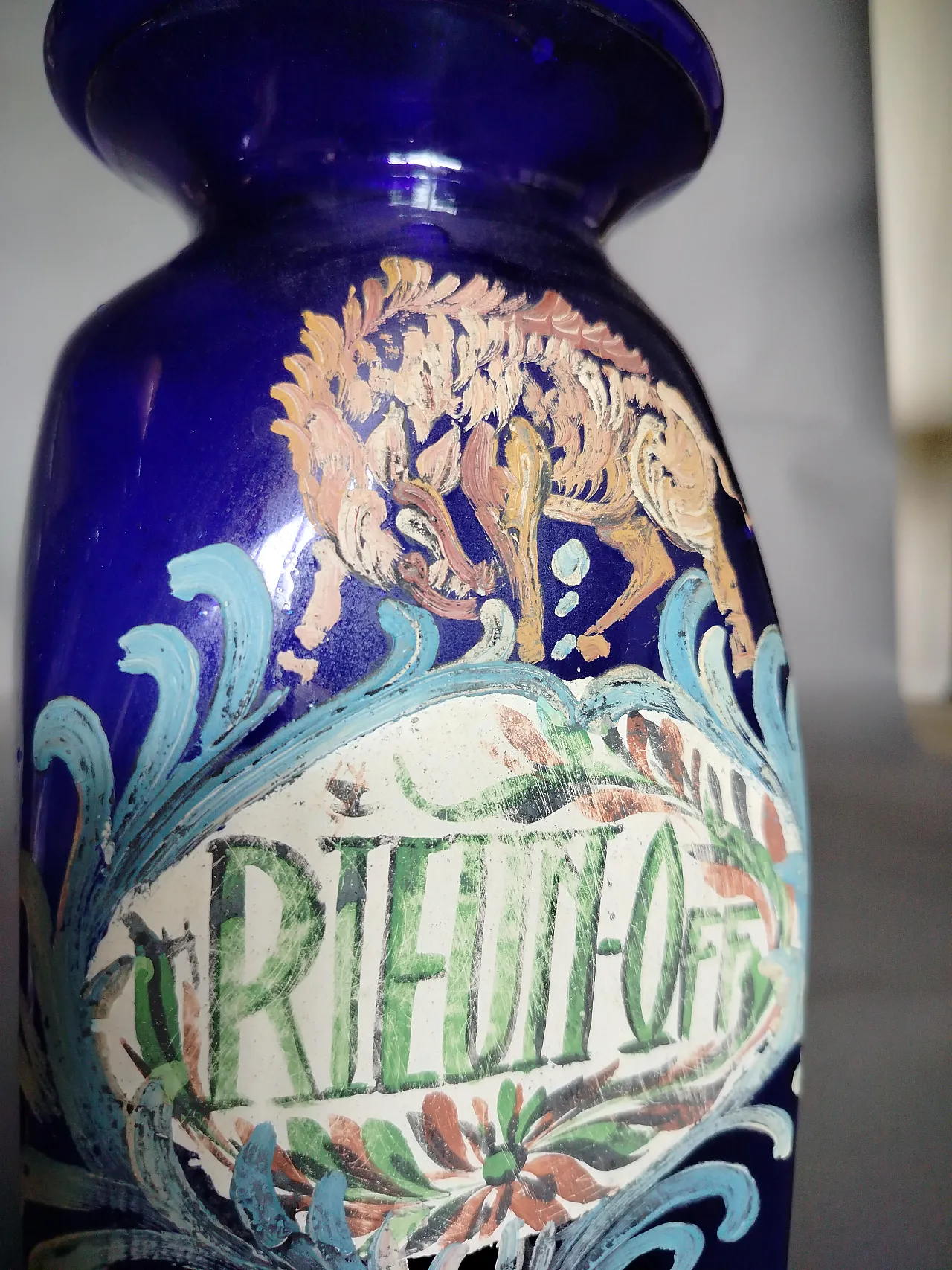 Coppia di vasi in stile farmacia in vetro soffiato, primo '900 3