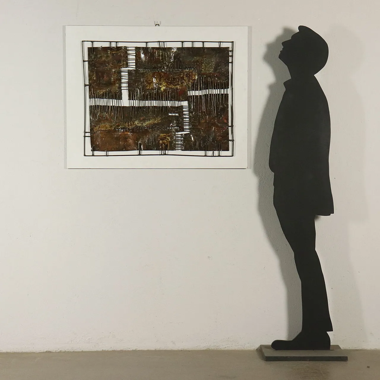 Pannello scultura in rame e ottone, anni '70 2