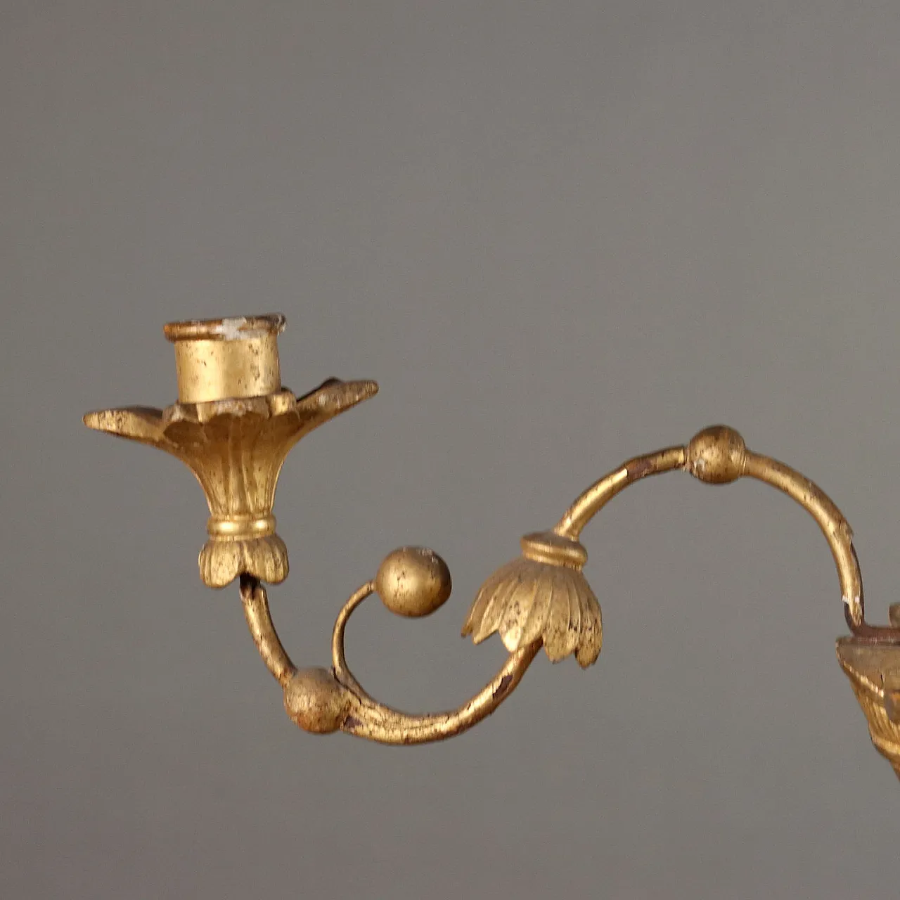 Lampadario Biedermeier in ferro e legno, '800 3