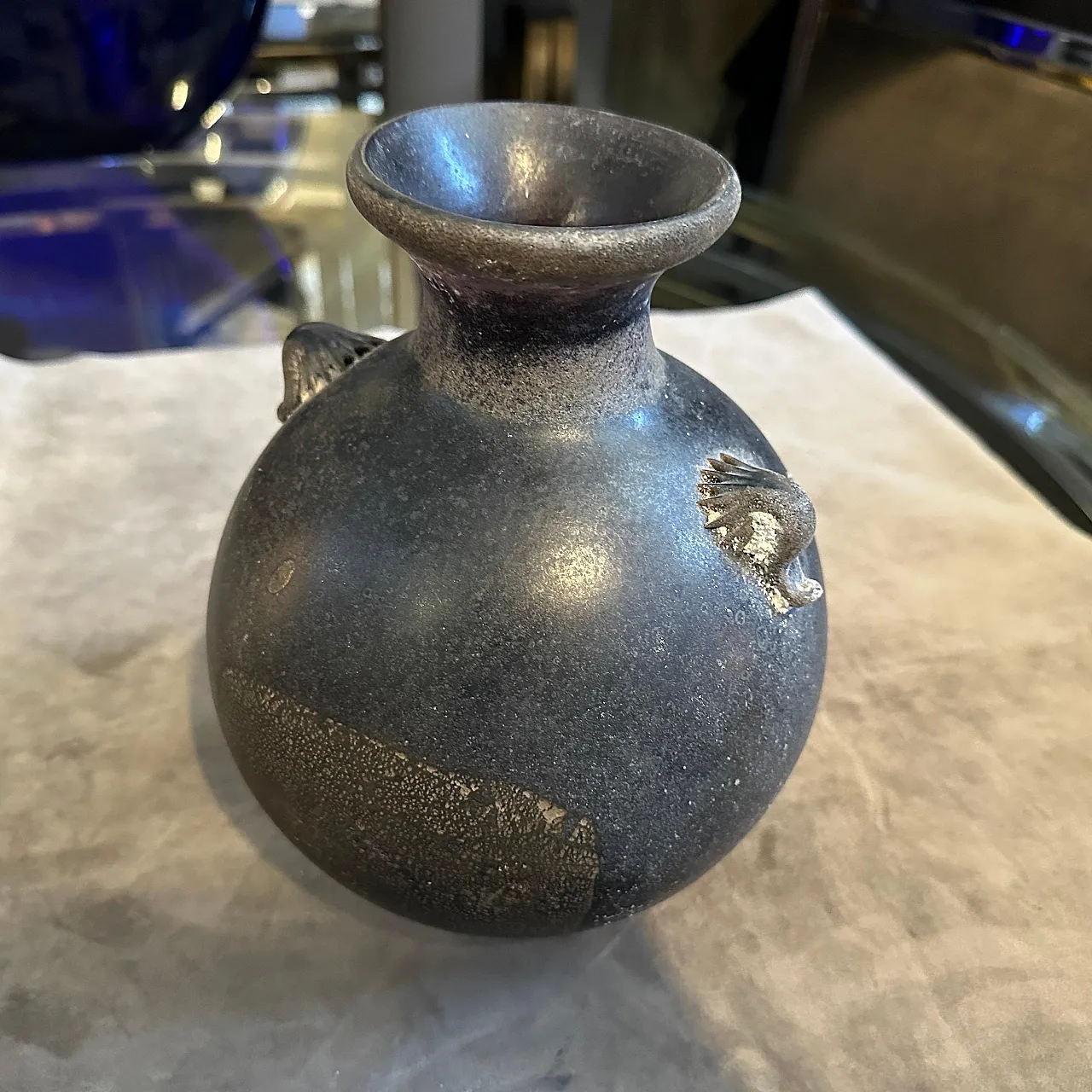 Pair of Scavo Murano glass Vases by Bucella Cristalli, 1980s 8