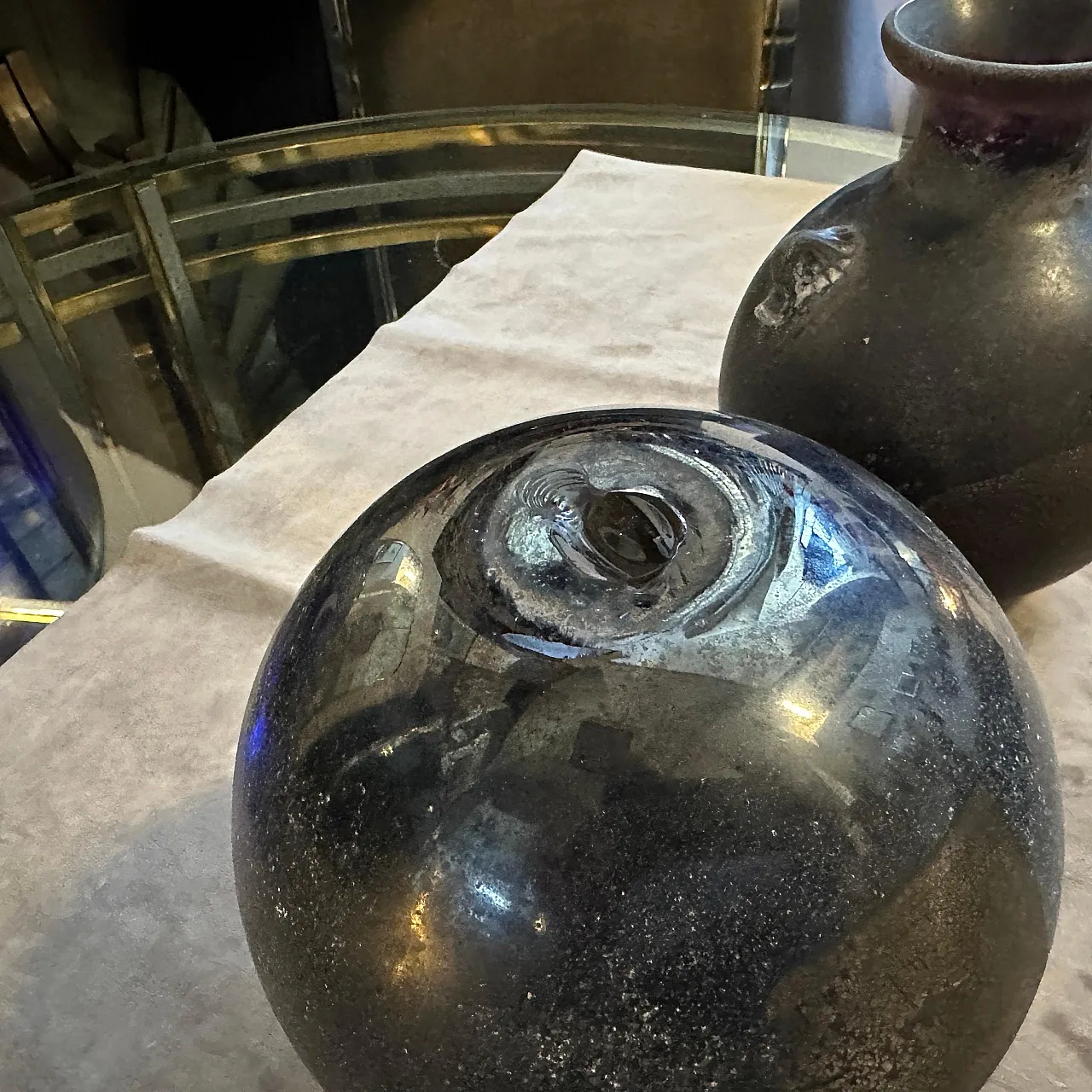 Pair of Scavo Murano glass Vases by Bucella Cristalli, 1980s 13