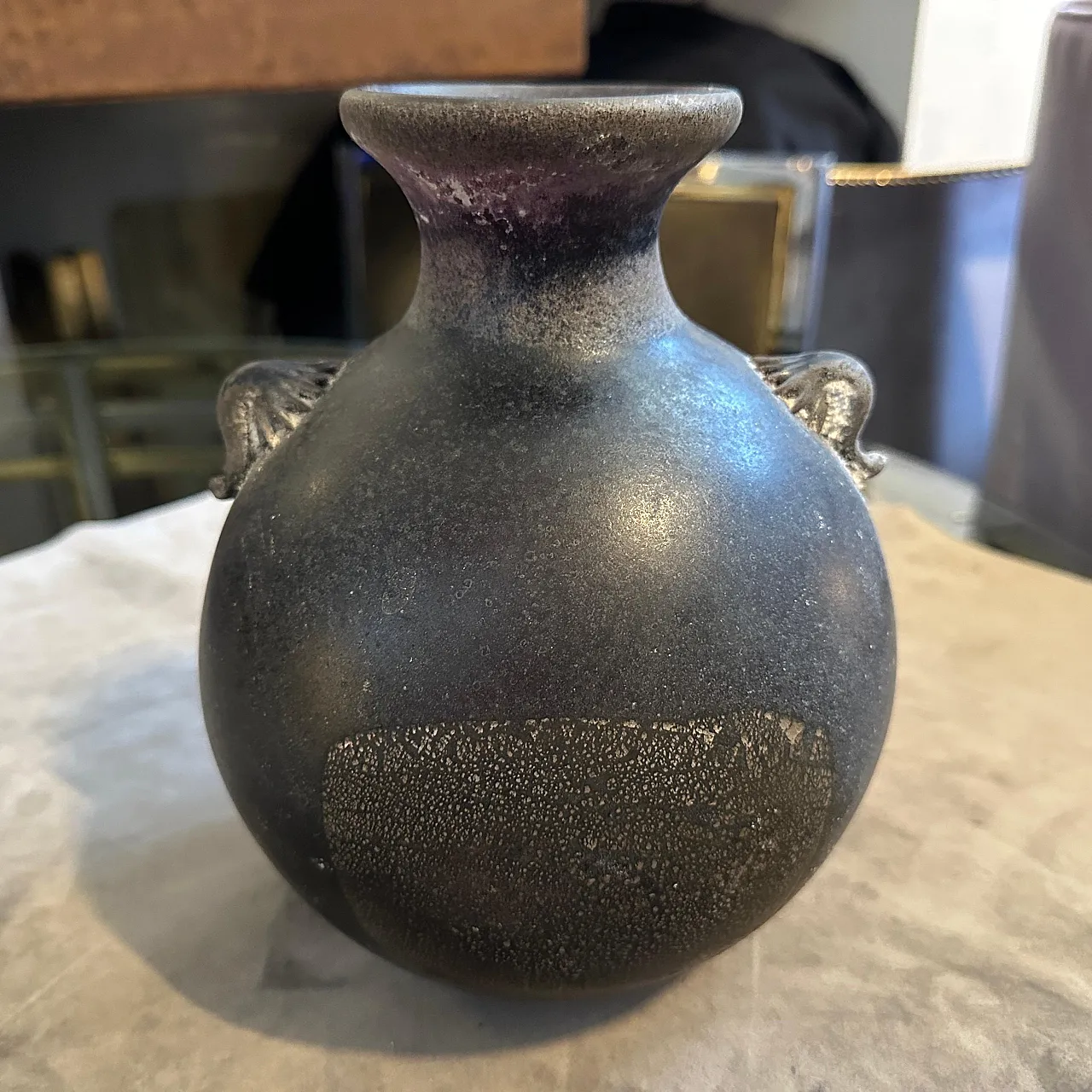 Pair of Scavo Murano glass Vases by Bucella Cristalli, 1980s 15