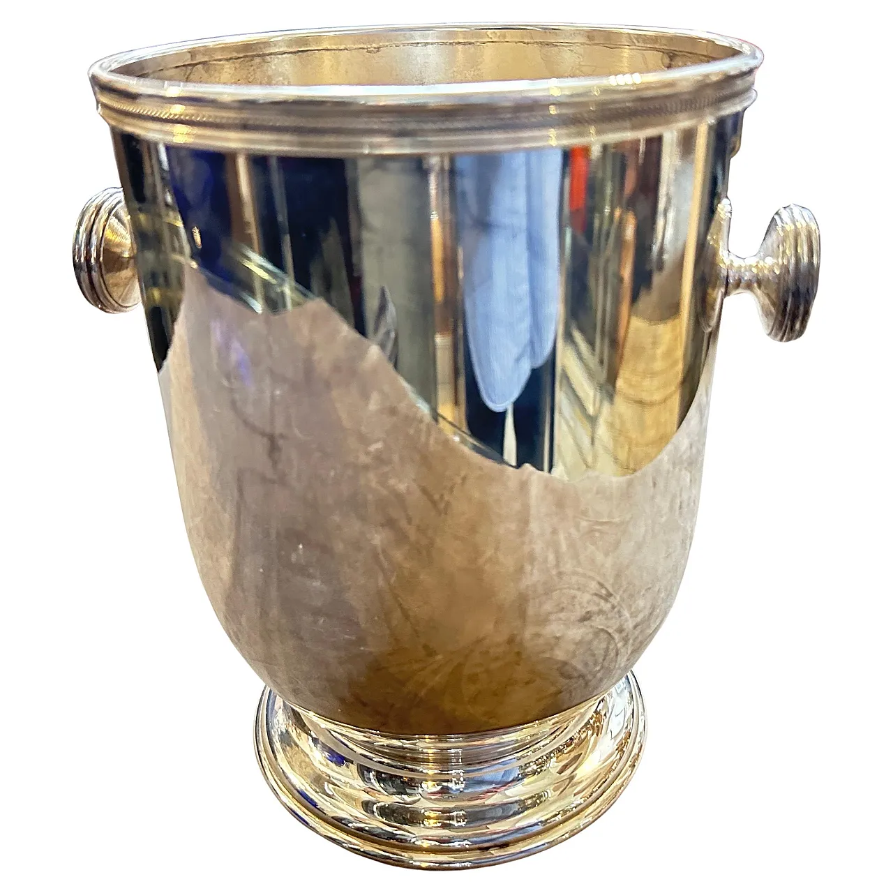 Silver plated wine cooler by Gio Ponti, 1980s 1