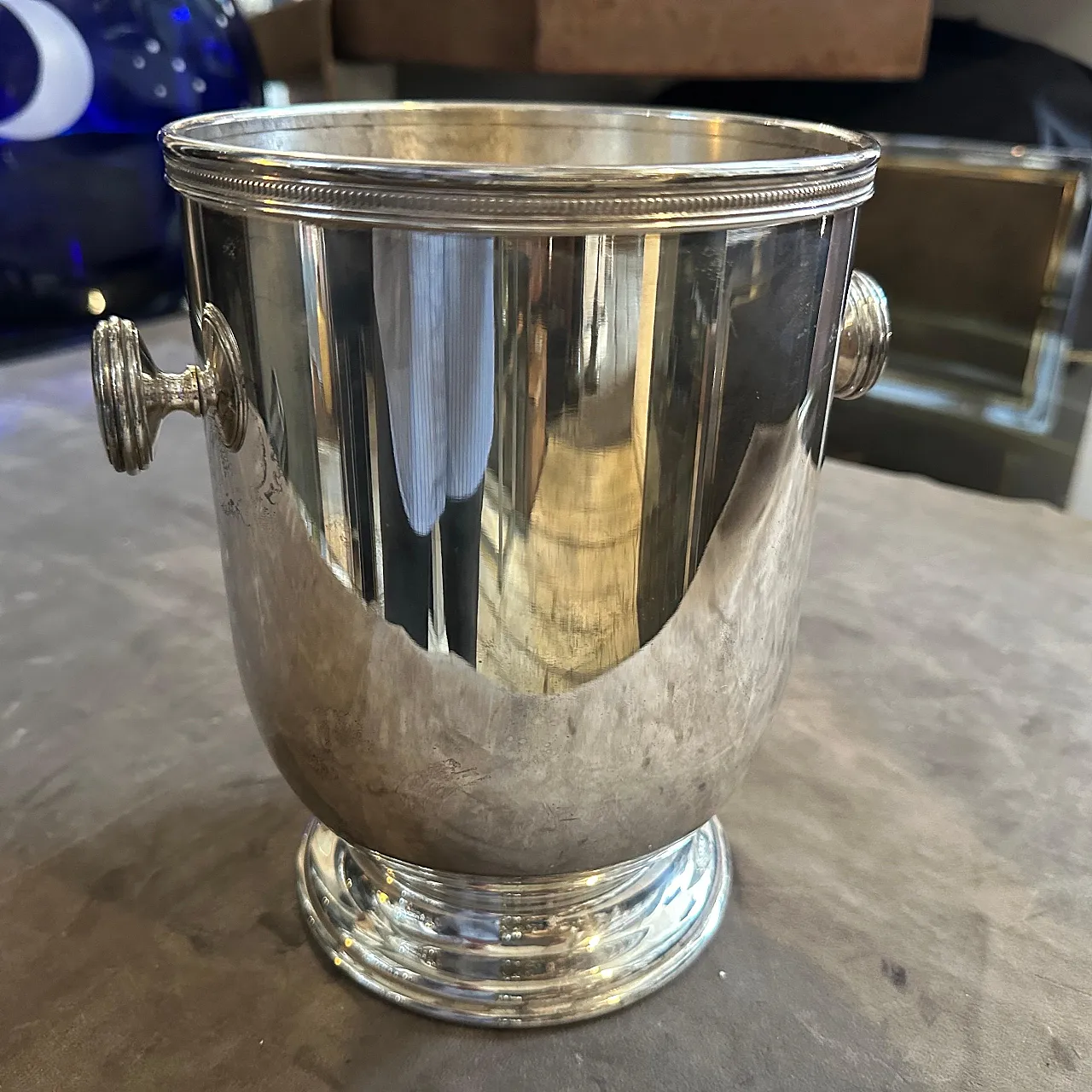 Silver plated wine cooler by Gio Ponti, 1980s 3