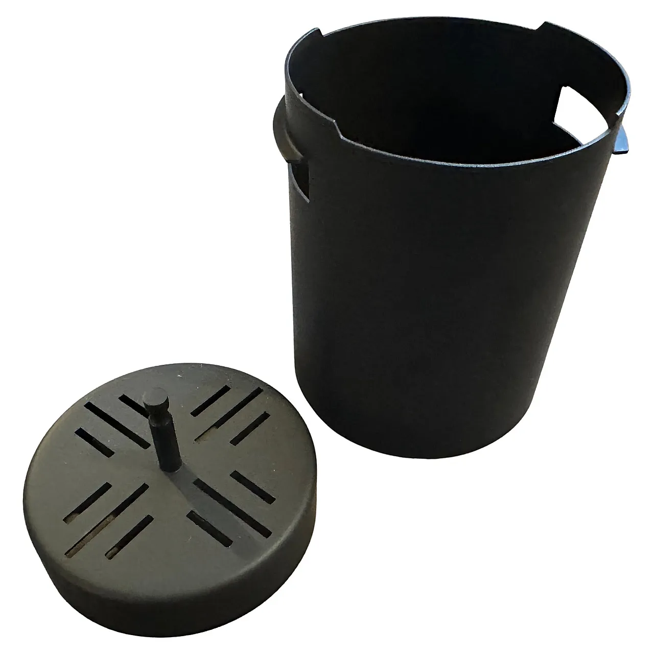 Black steel ice bucket by Gio Ponti for Fratelli Calderoni, 1980s 1