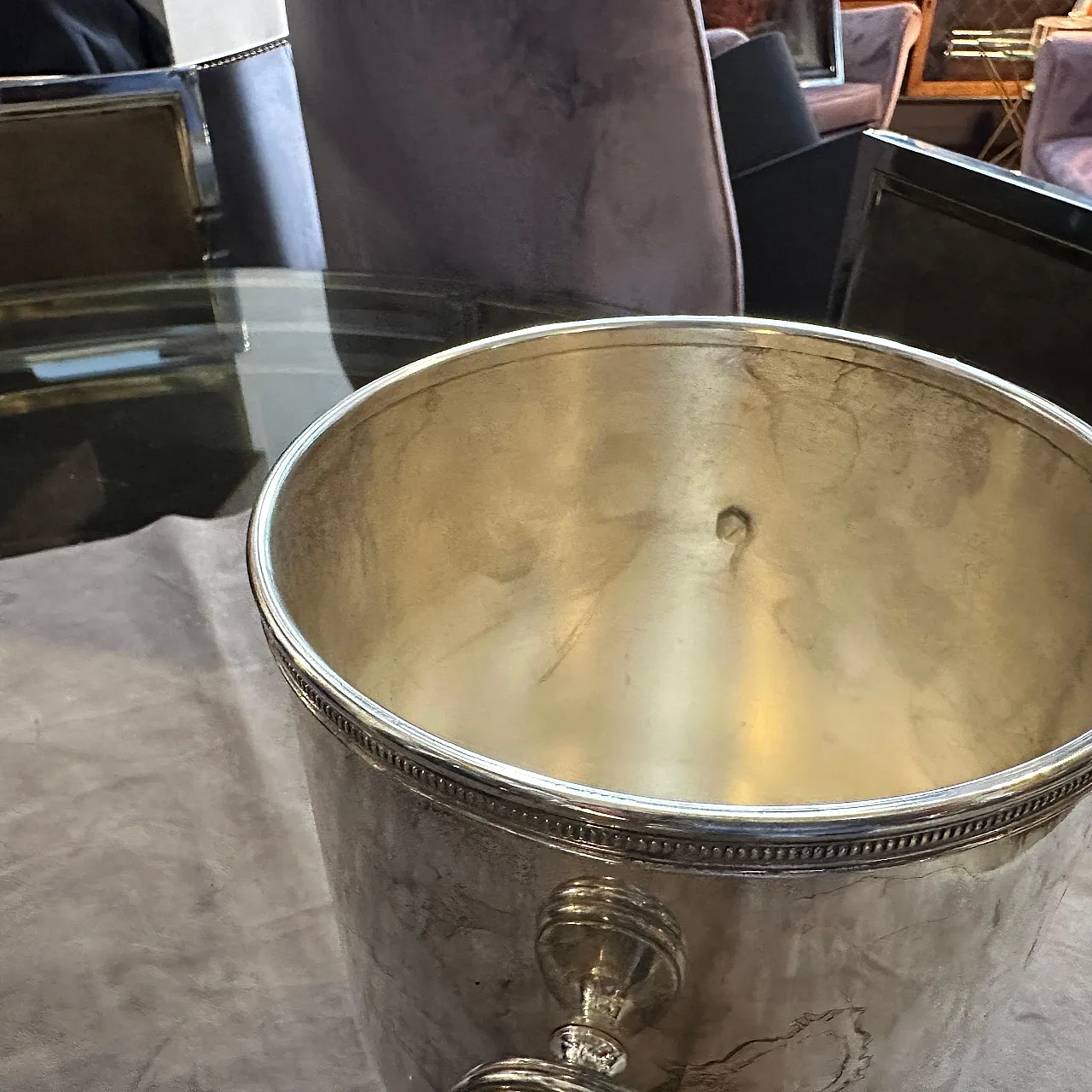 Silver plated wine cooler by Gio Ponti, 1980s 5