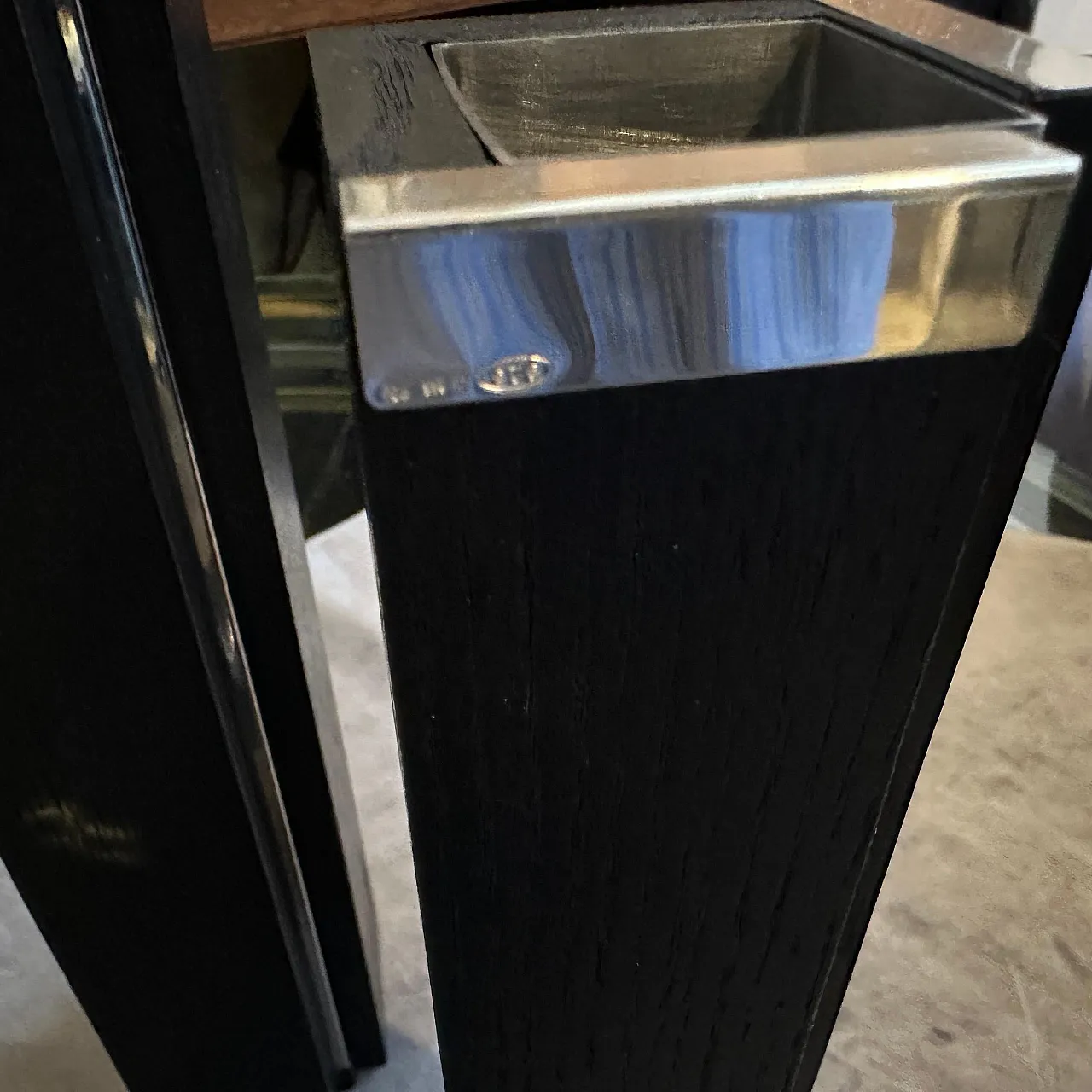 3 Vases in ebonized wood and sterling silver by Silvan, 1980s 3