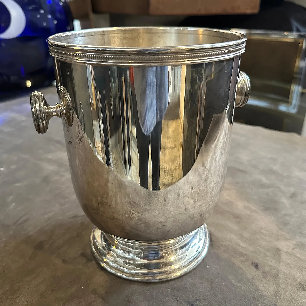 Silver plated wine cooler by Gio Ponti, 1980s 6