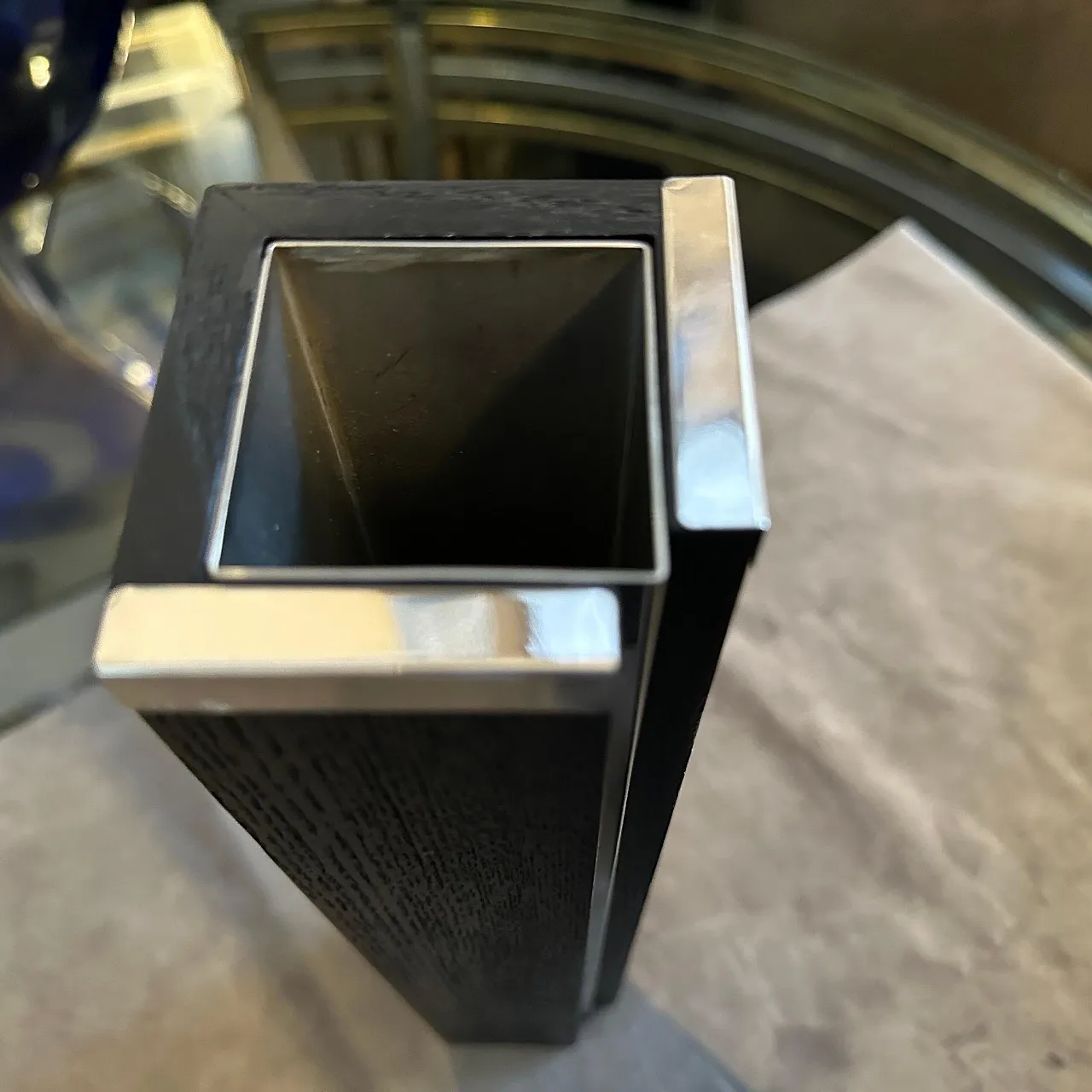 3 Vases in ebonized wood and sterling silver by Silvan, 1980s 5