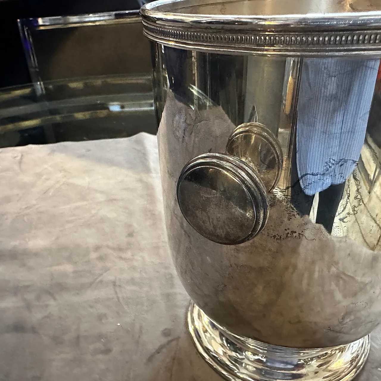 Silver plated wine cooler by Gio Ponti, 1980s 8