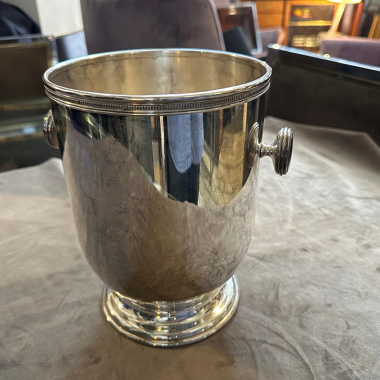 Silver plated wine cooler by Gio Ponti, 1980s 10