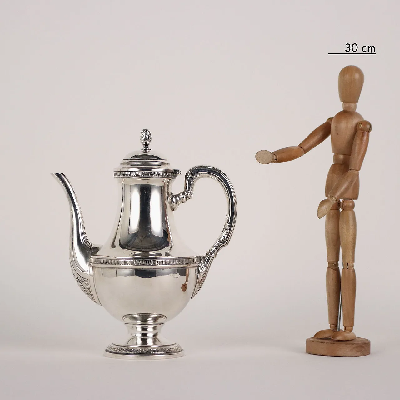 Caffettiera in argento, Miracoli Milano, '900 2