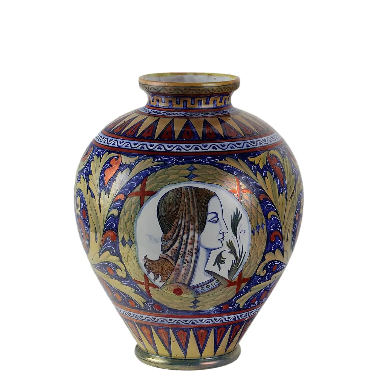 Vaso in maiolica, manifattura di Gualdo Tadino, fine '900 1