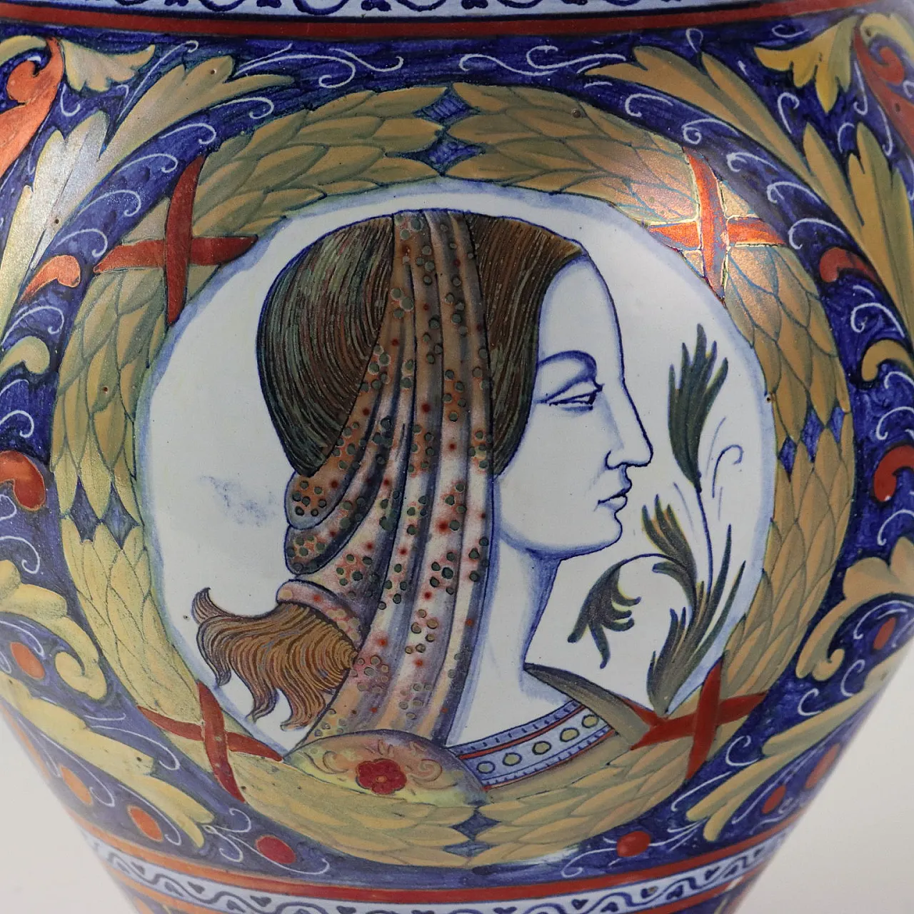 Vaso in maiolica, manifattura di Gualdo Tadino, fine '900 3