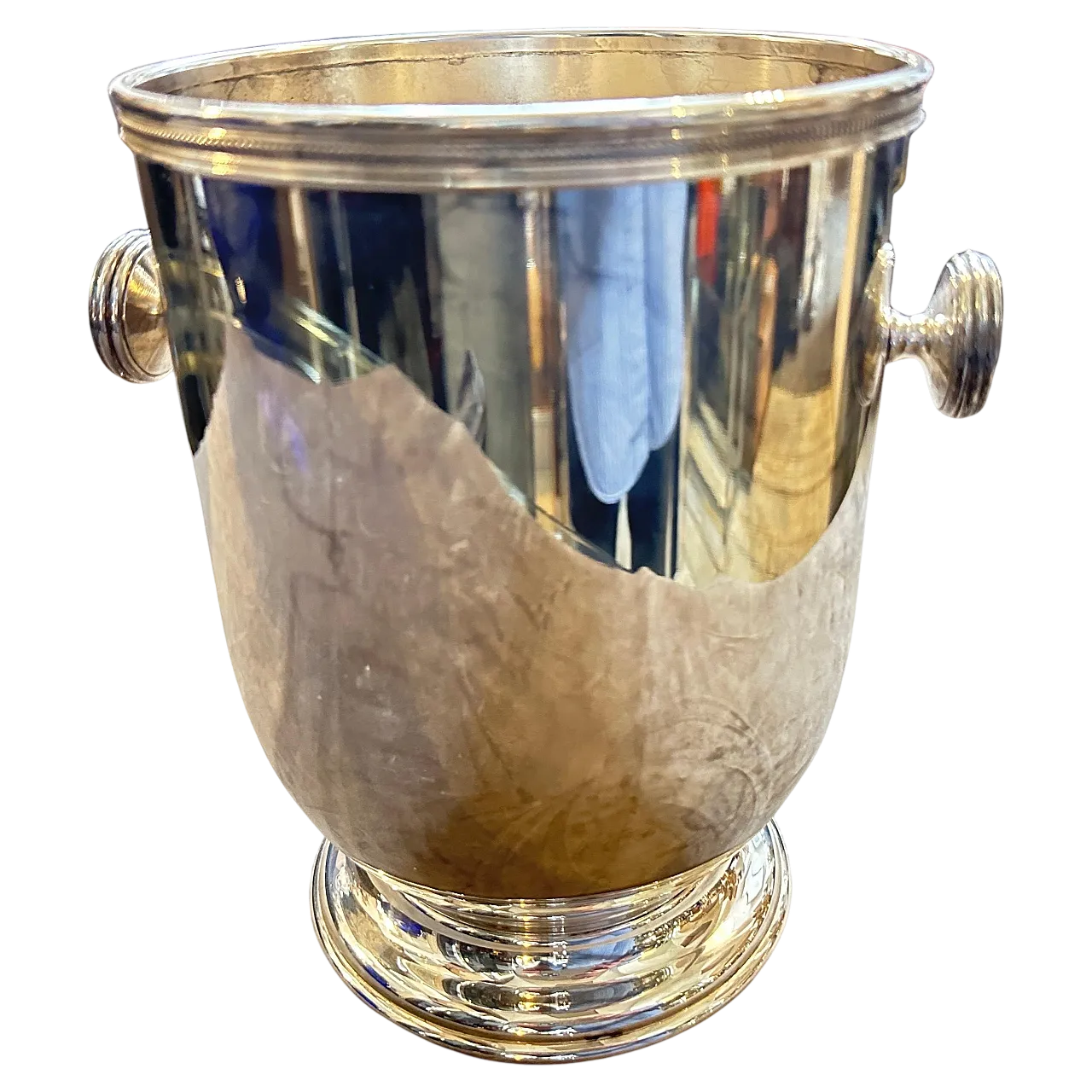 Silver plated wine cooler by Gio Ponti, 1980s 11