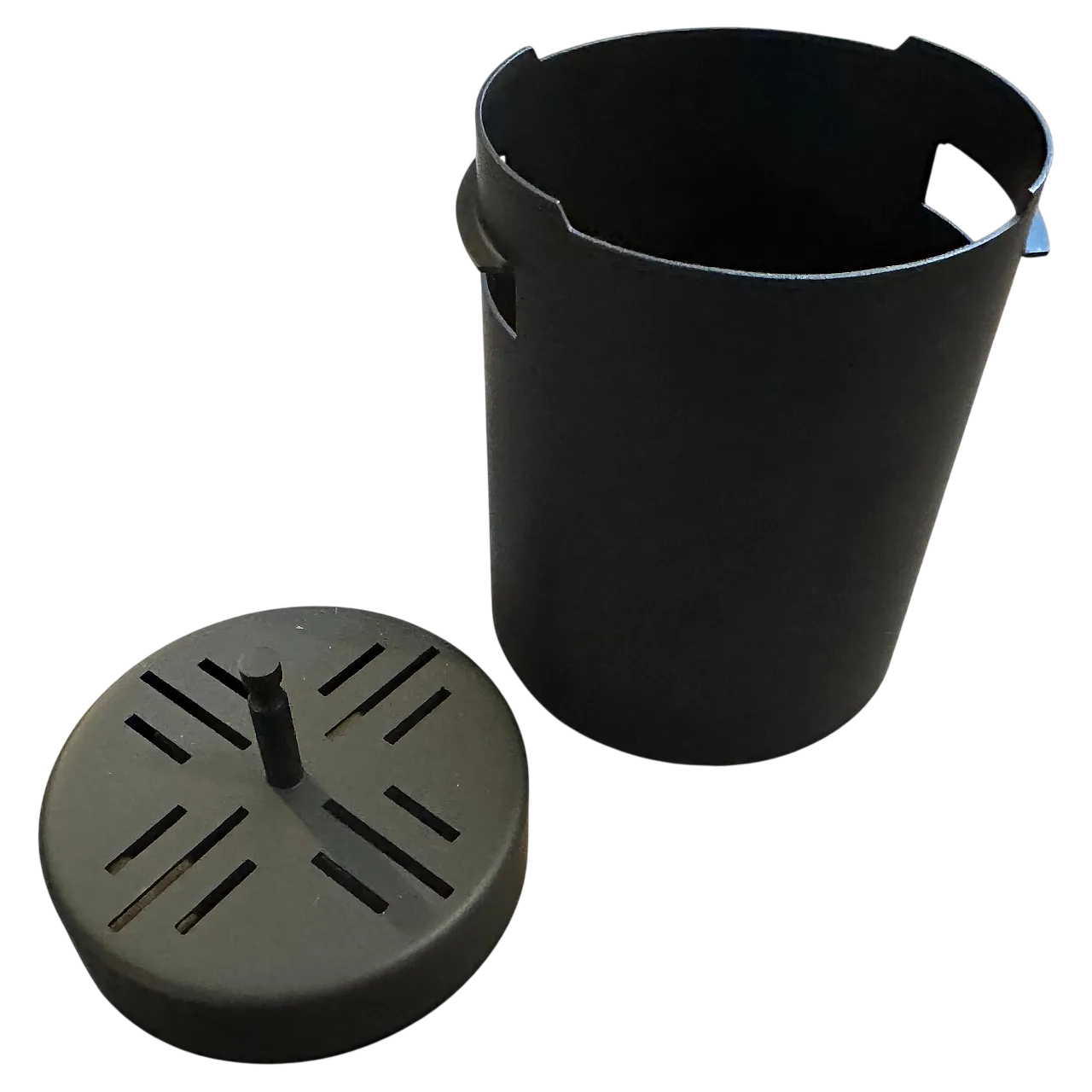 Black steel ice bucket by Gio Ponti for Fratelli Calderoni, 1980s 9
