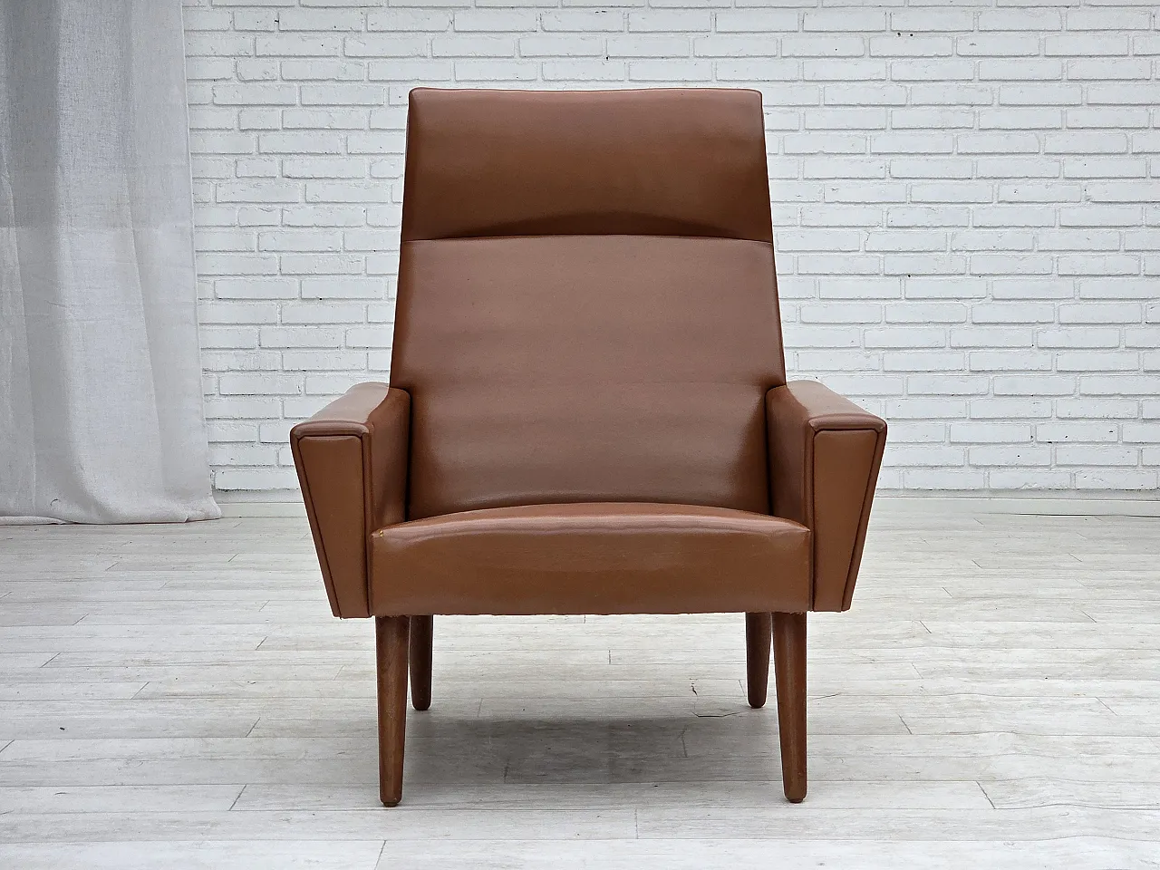 Danish highback armchair by Vejen Polstermøbelfabrik, 1970s 8