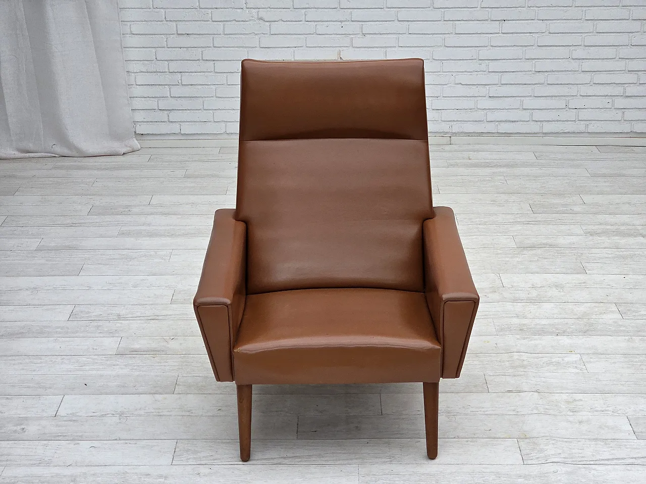 Danish highback armchair by Vejen Polstermøbelfabrik, 1970s 9