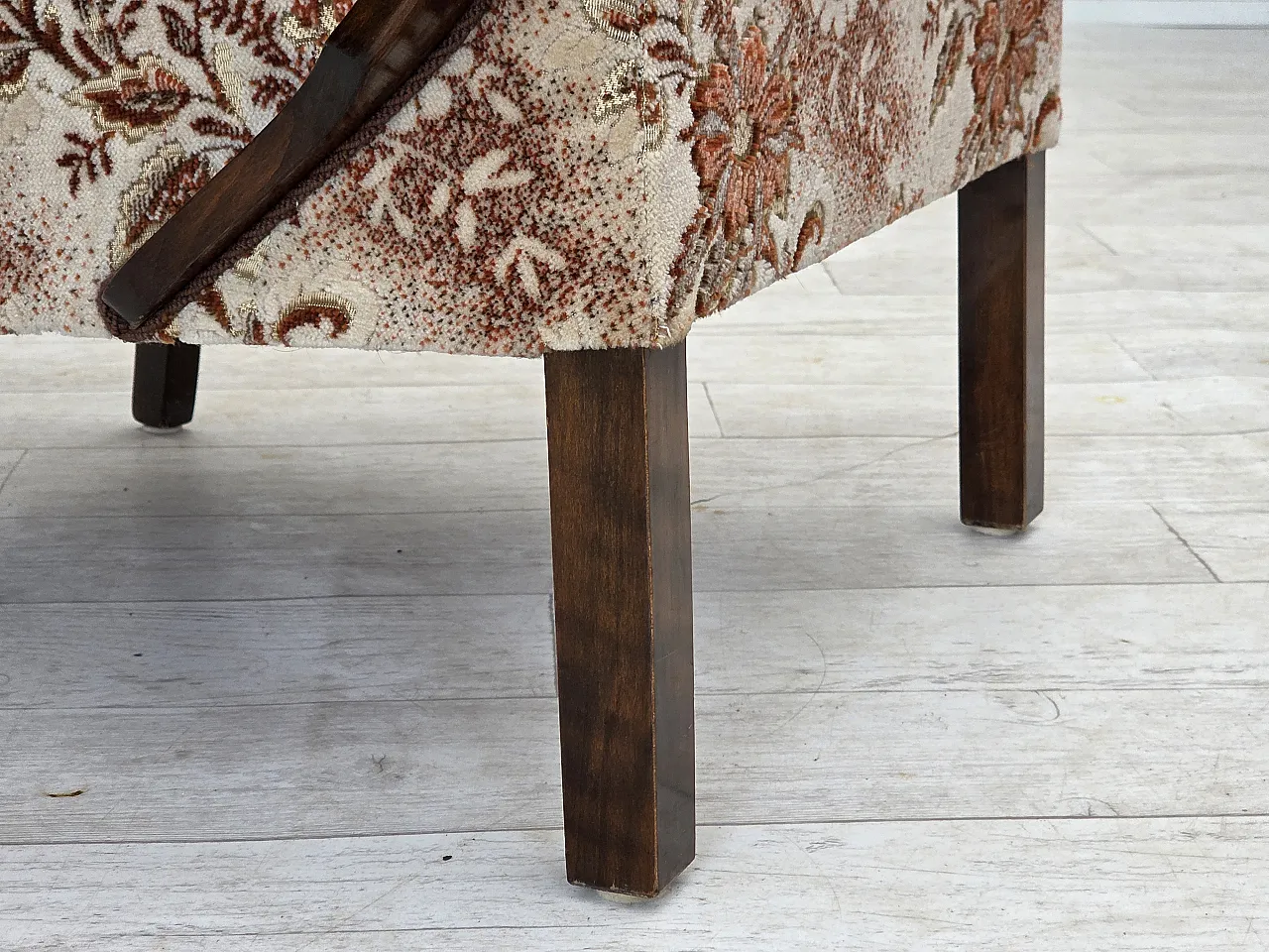 Danish Art Deco armchair  velour, beech wood, 1950s 2